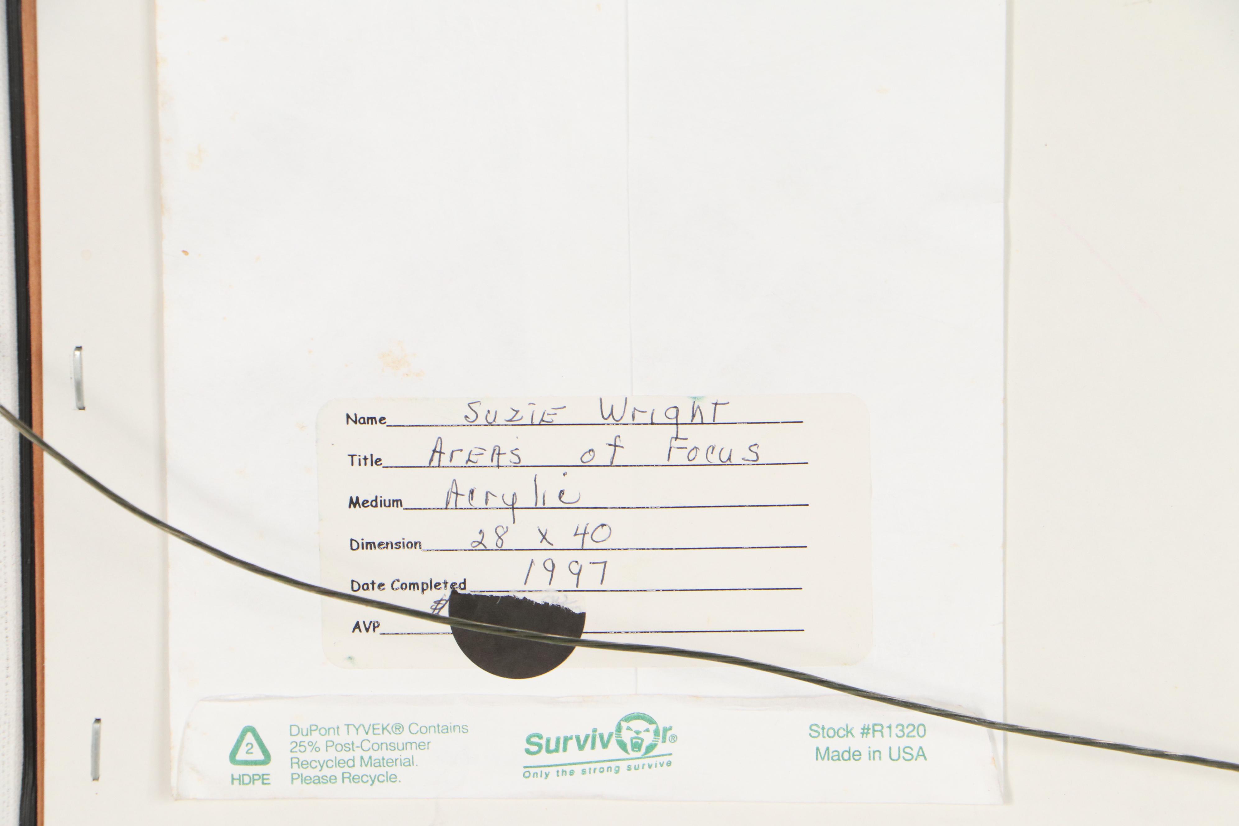 Suzie  Wright Abstract Acrylic Painting "Areas of Focus", 1997