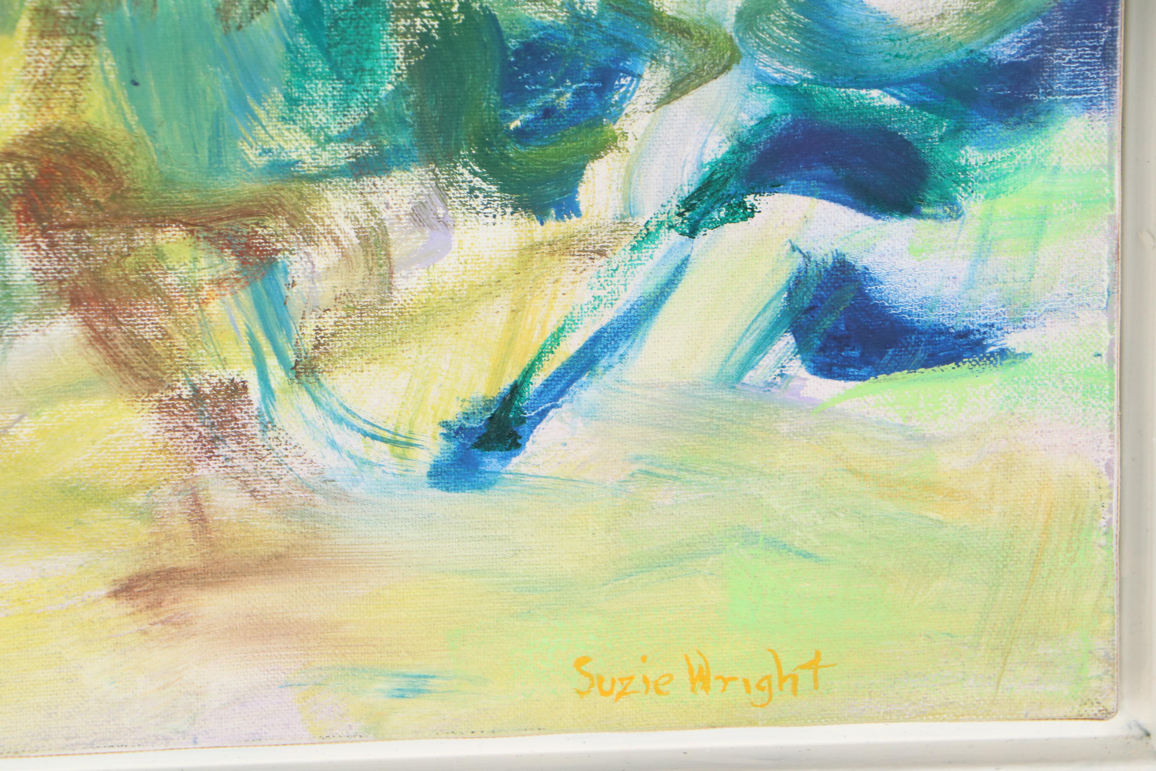 Suzie Wright Abstract Oil Painting "Aerial View"