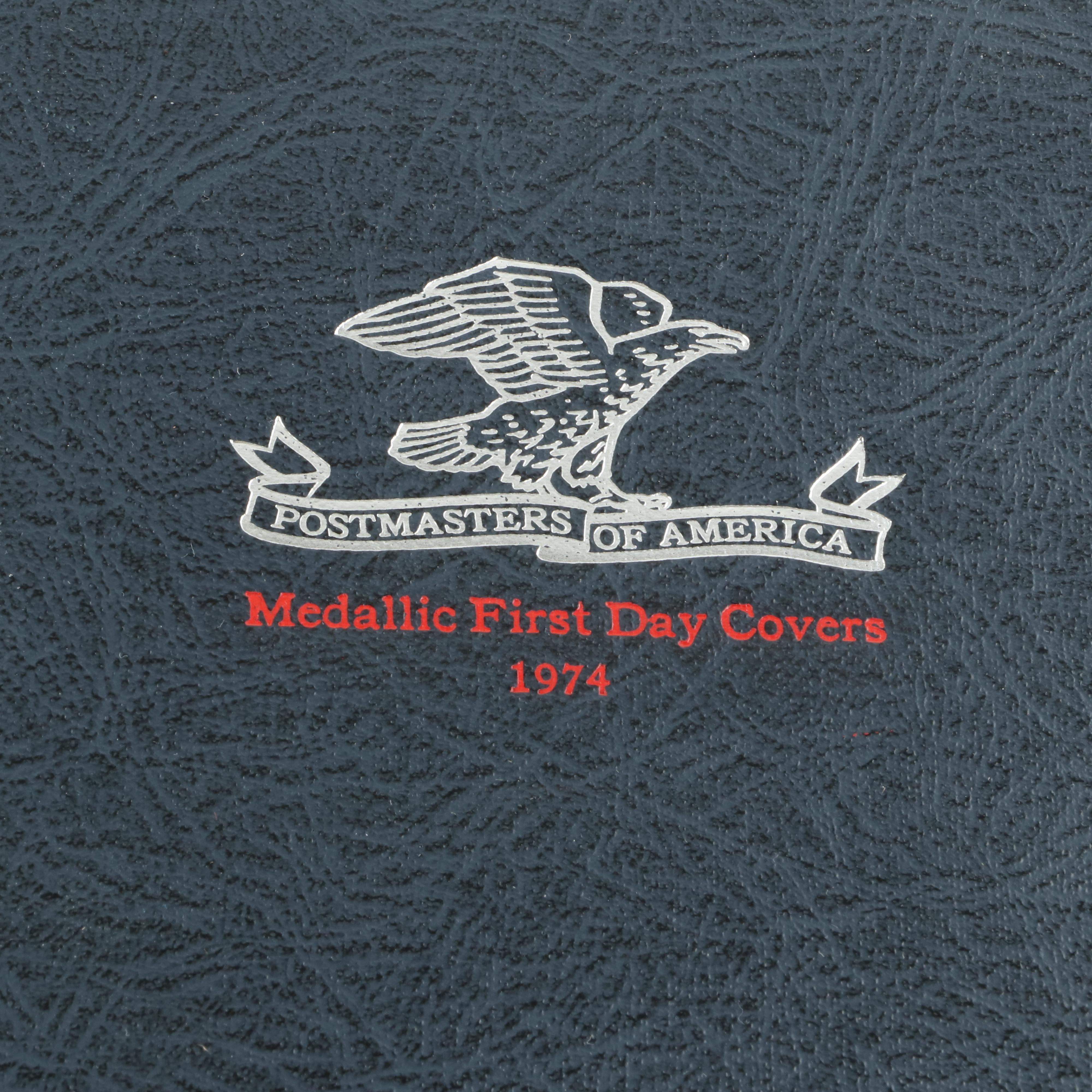 Two Postmasters of America Collection of Medallic First Day Cover Albums
