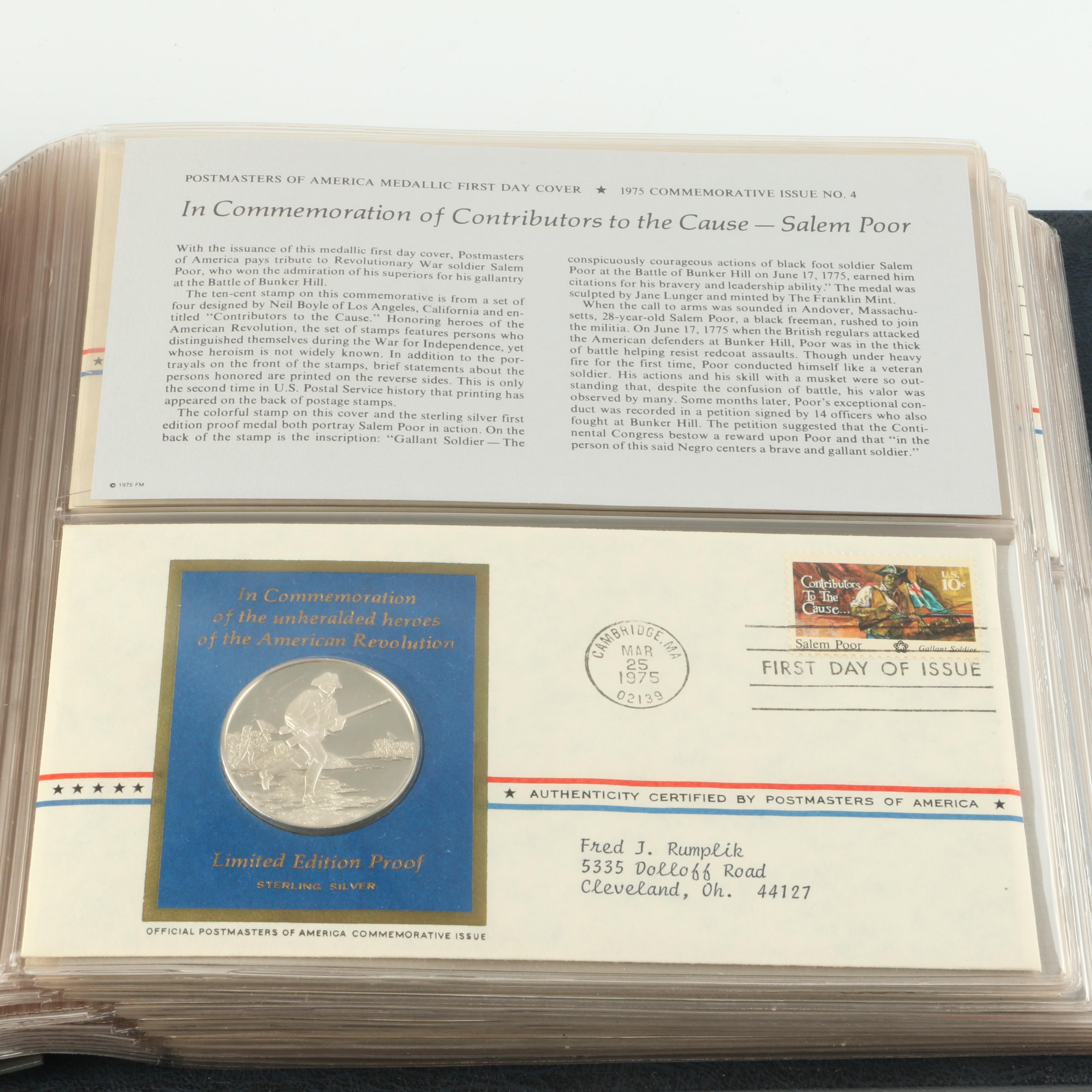 Two Postmasters of America Collection of Medallic First Day Cover Albums