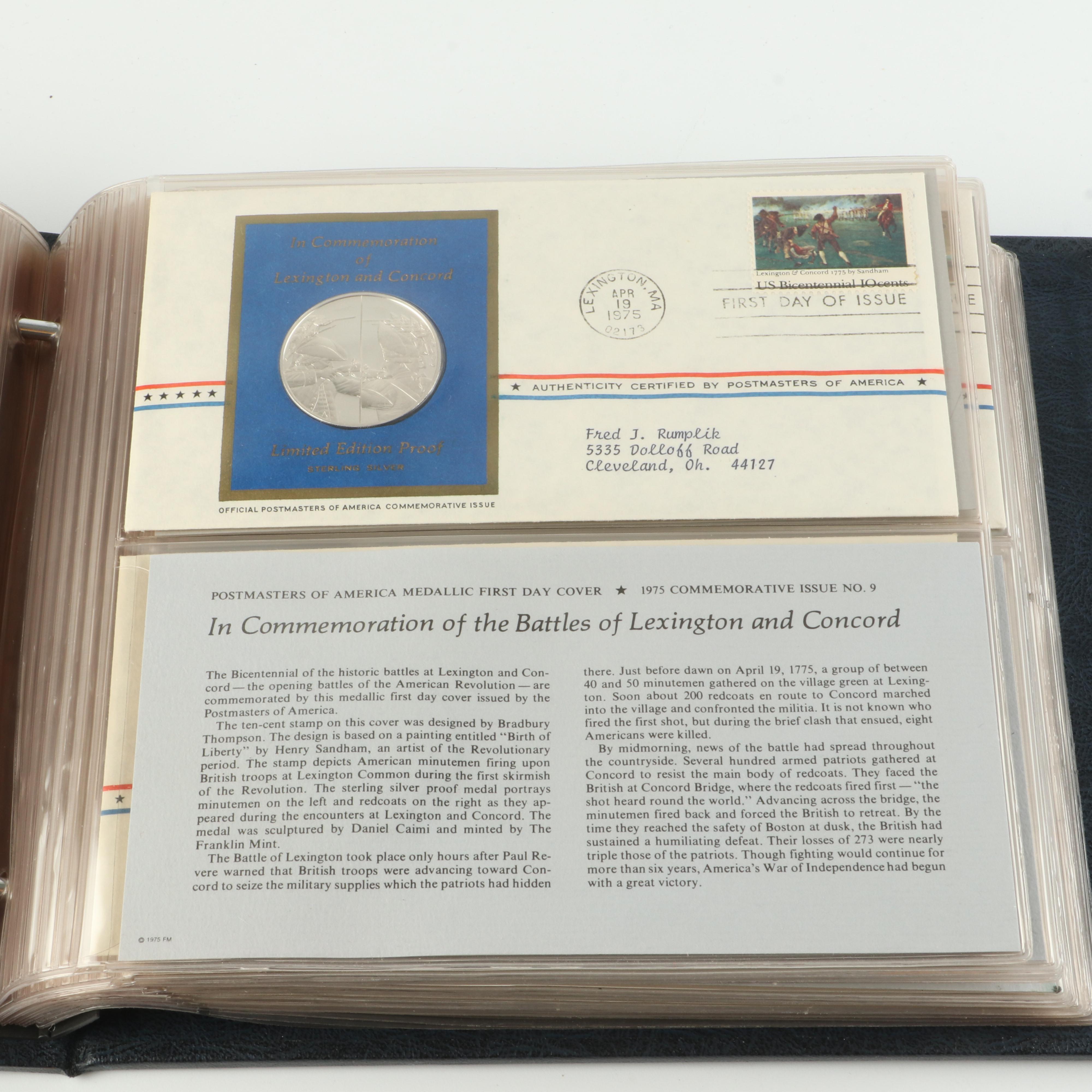 Two Postmasters of America Collection of Medallic First Day Cover Albums