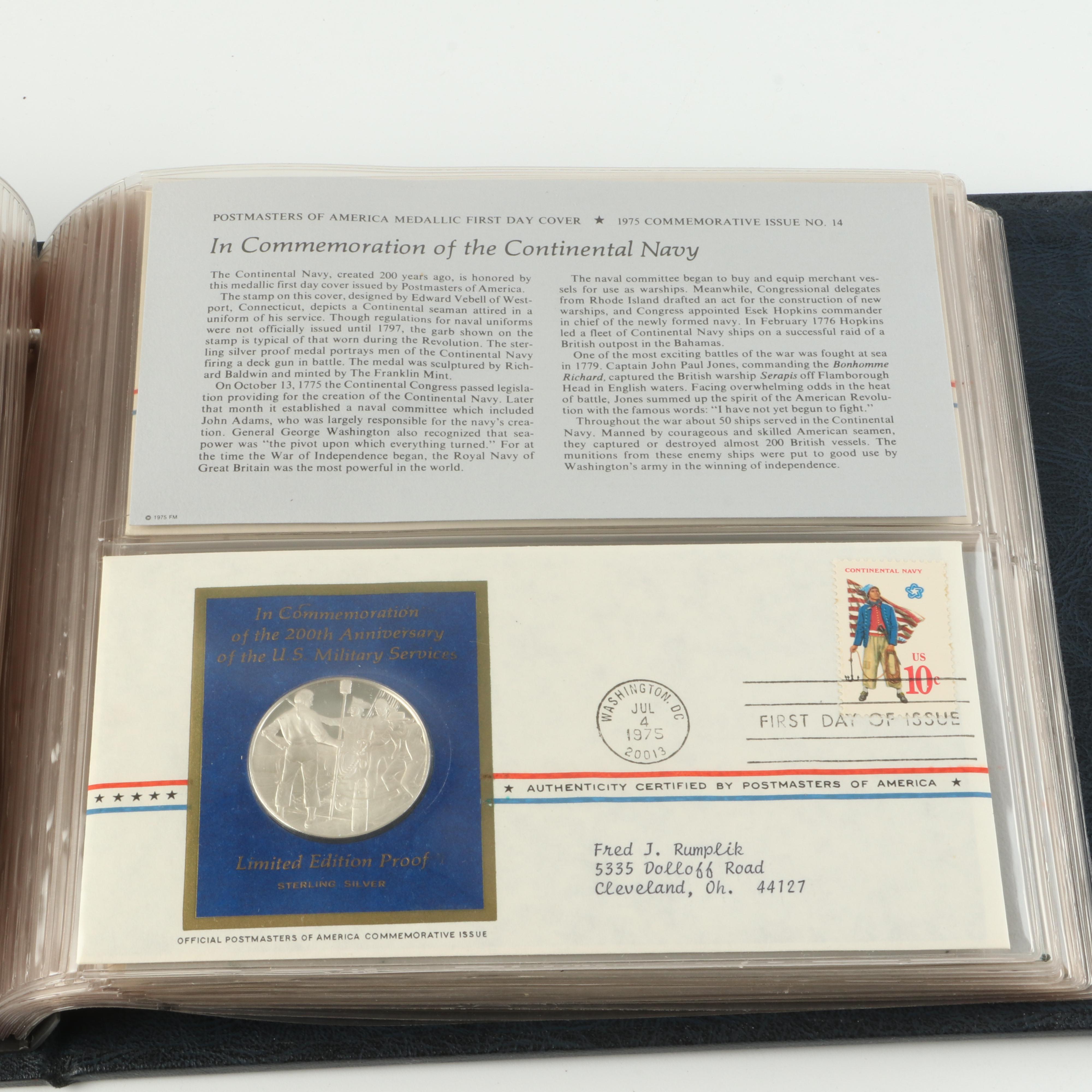 Two Postmasters of America Collection of Medallic First Day Cover Albums