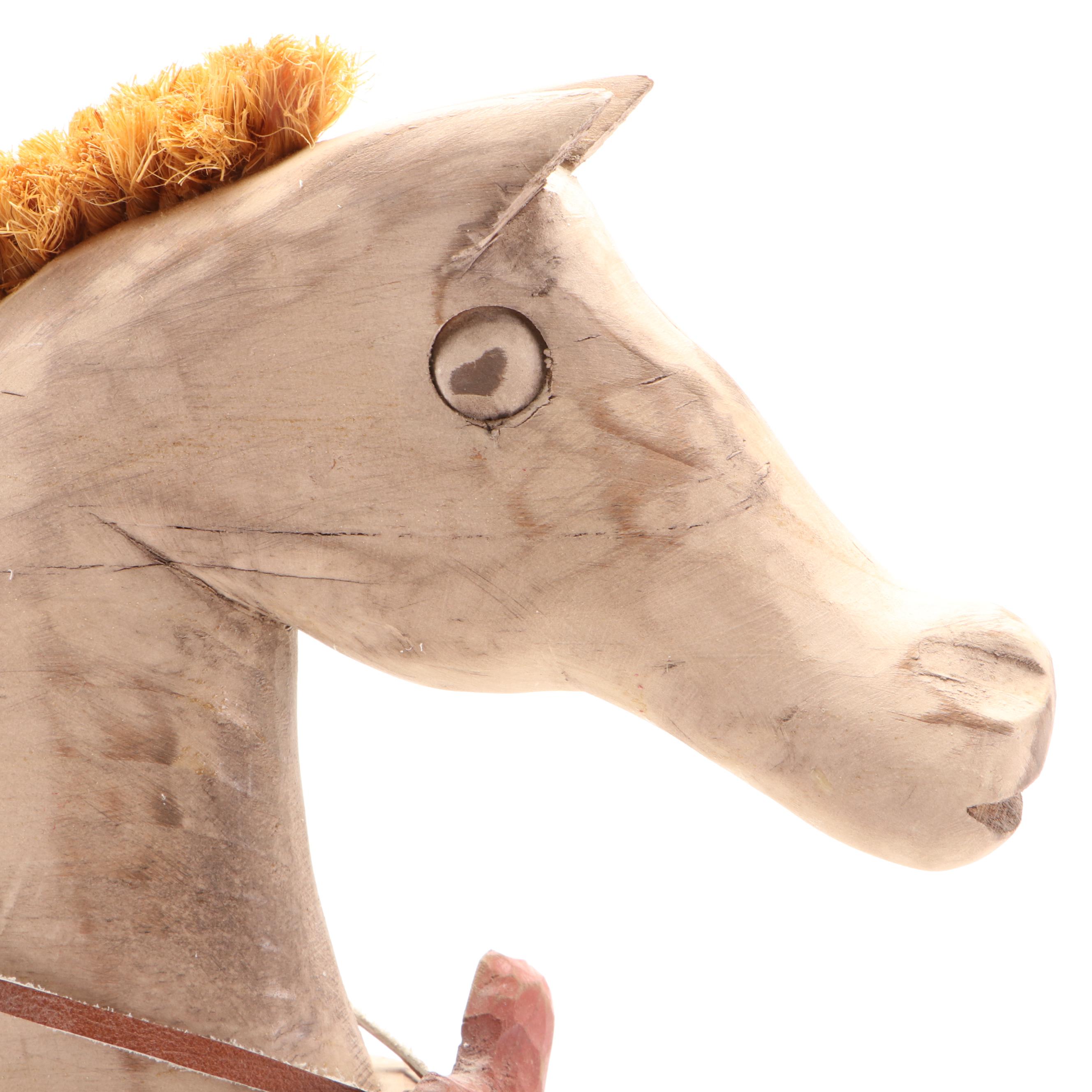 Folk Art Style Handcrafted Rocking Horse, 1990