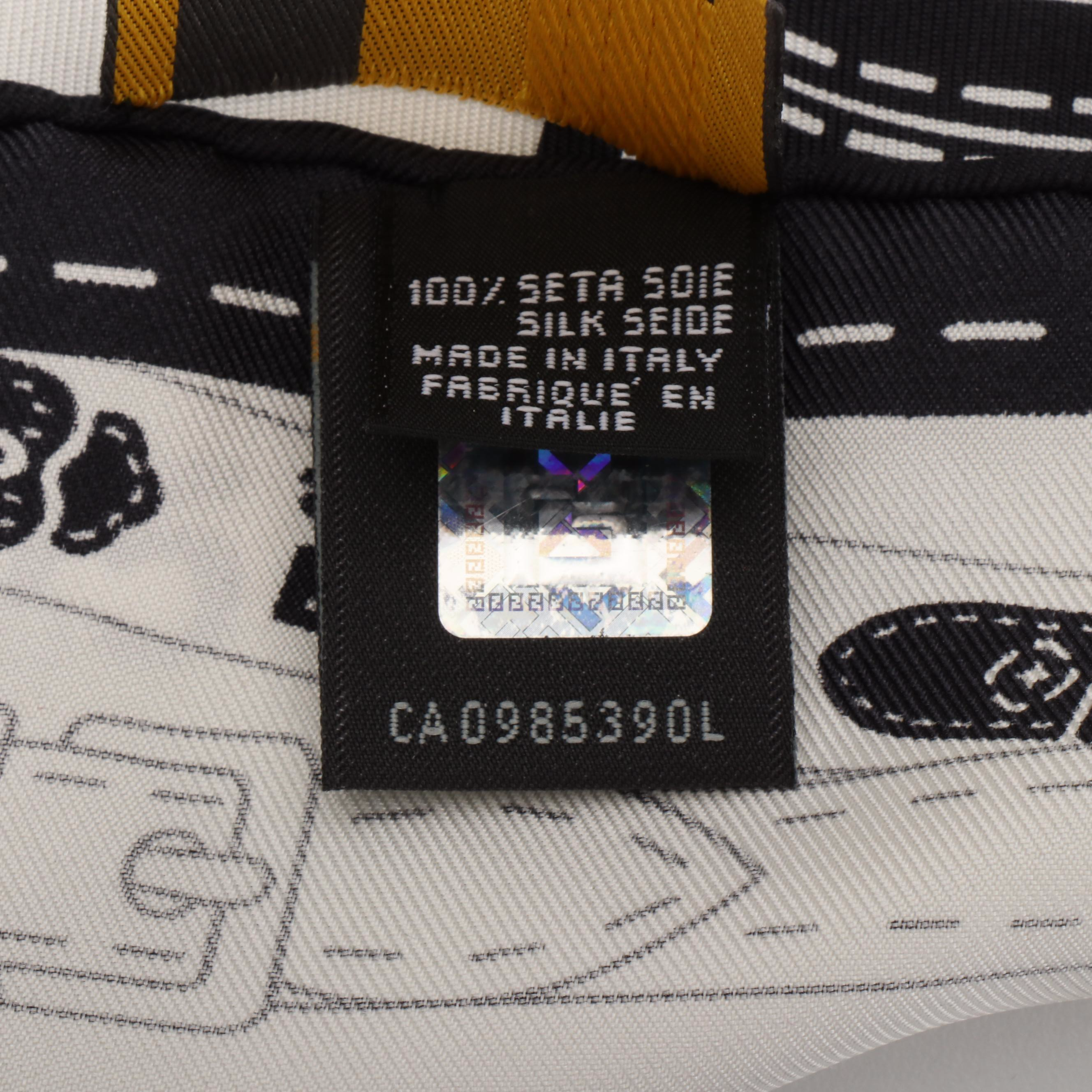 Fendi Selleria Triangular Choker Scarf in Printed Silk Twill