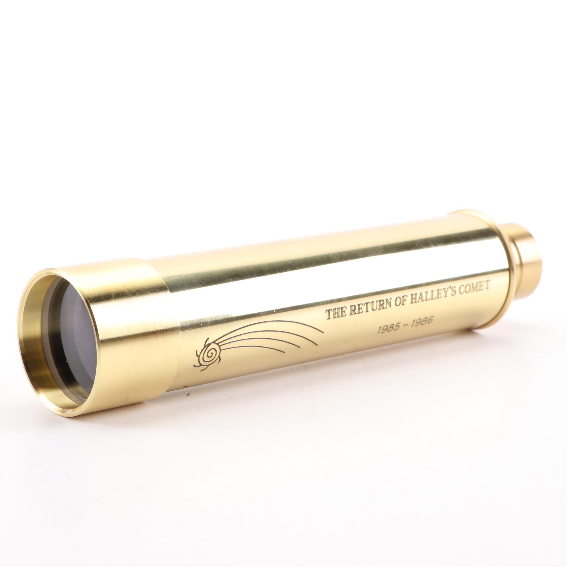 Commemorative "Return of Halley's Comet" Brass Telescope, 1985-1986