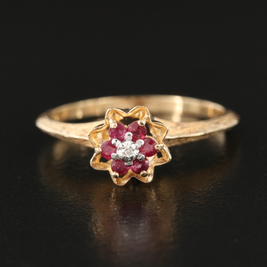 10K Diamond and Ruby Ring