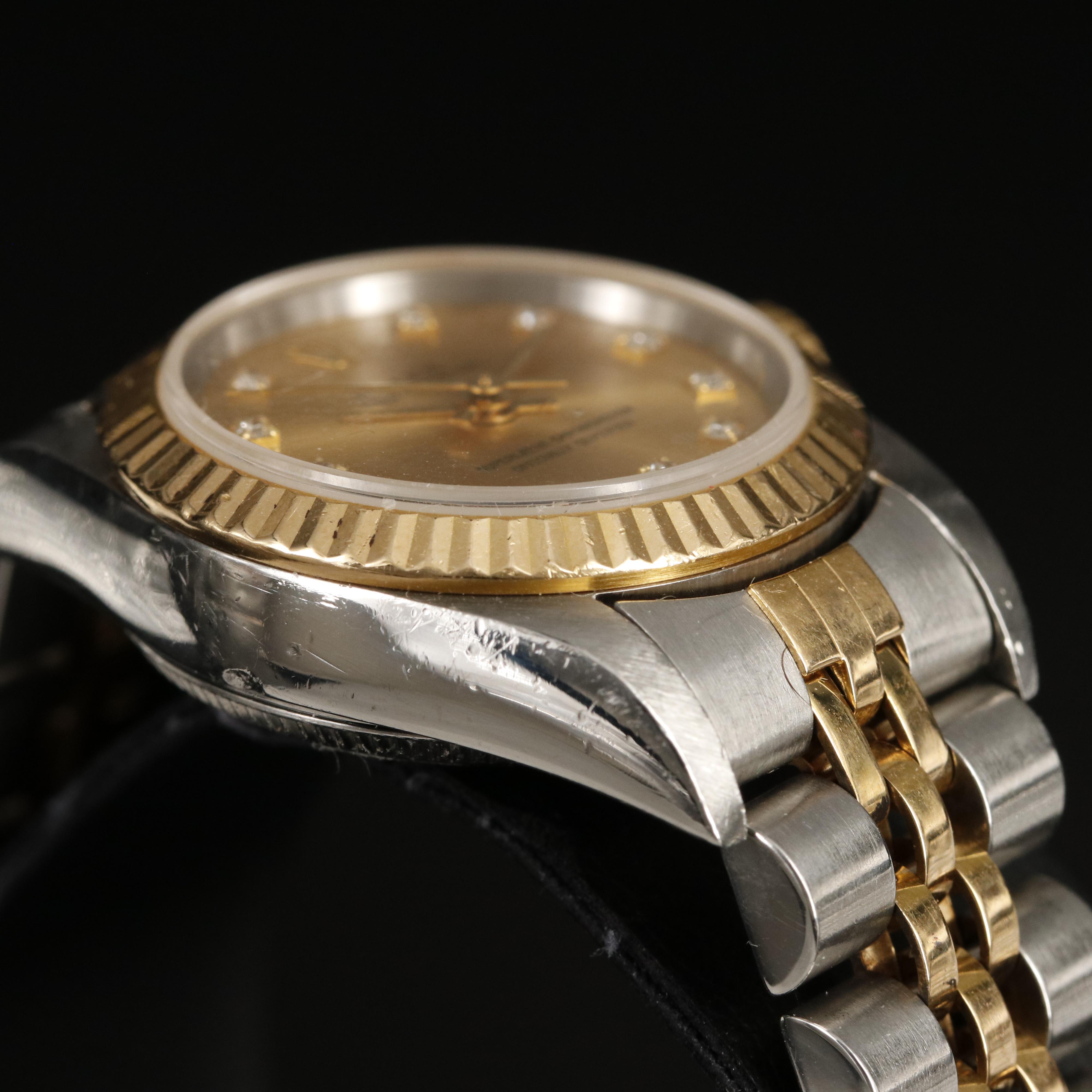 2002 - 2004 Rolex Factory Diamond Dial Oyster Perpetual Watch