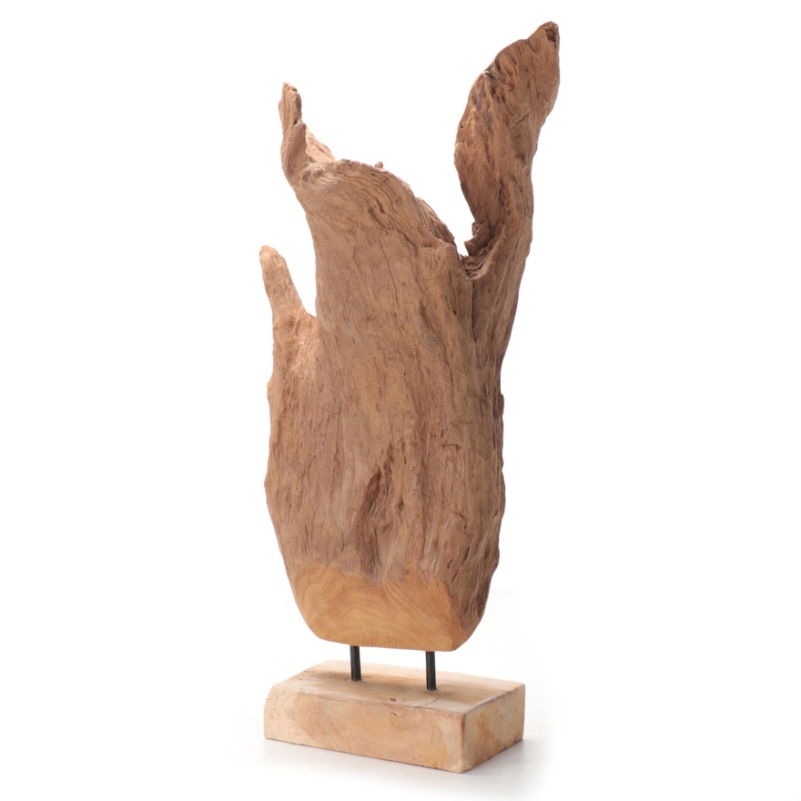 Abstract Carved Wood Sculpture