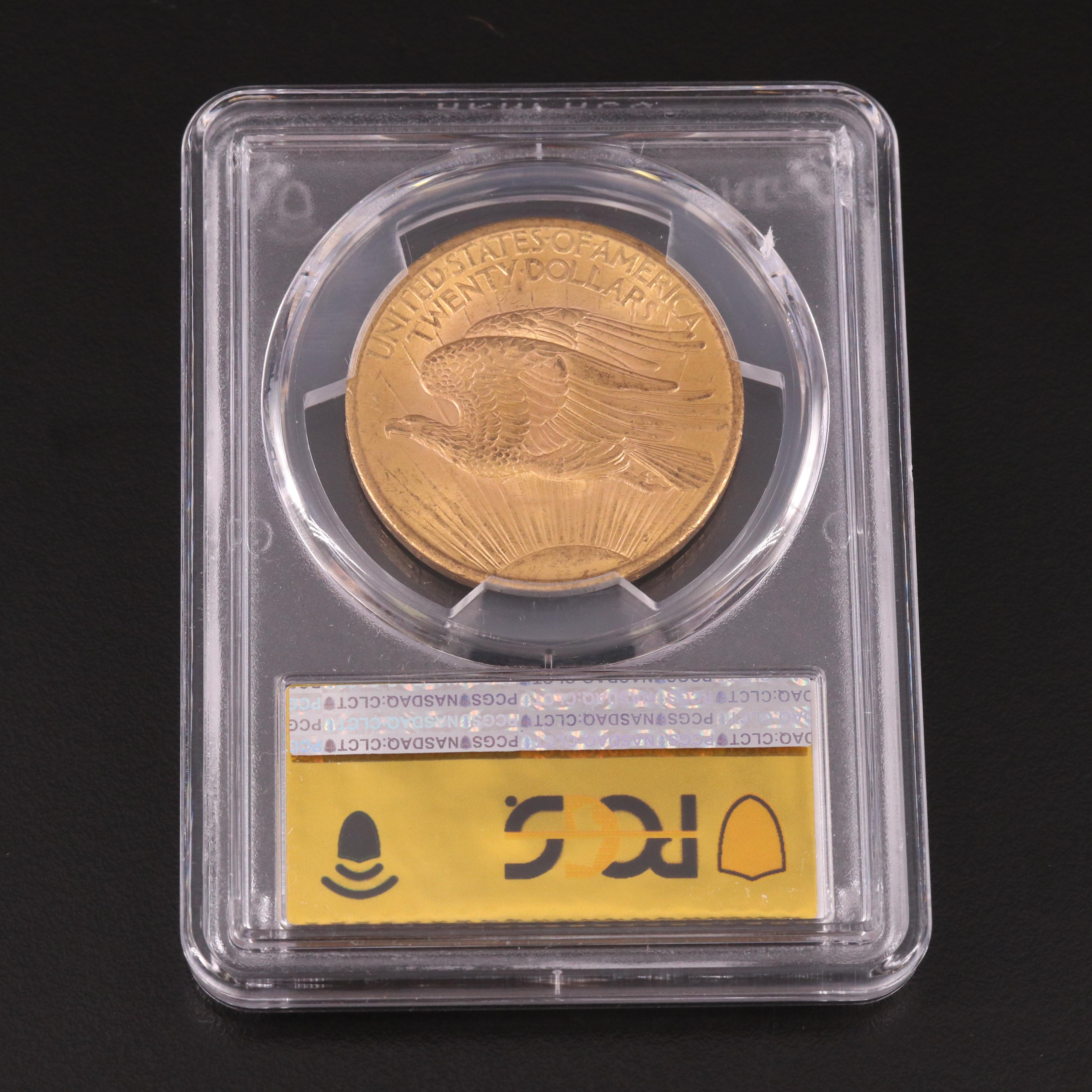 PCGS Graded MS64 1908 "No Motto" Saint Gaudens $20 Gold Coin