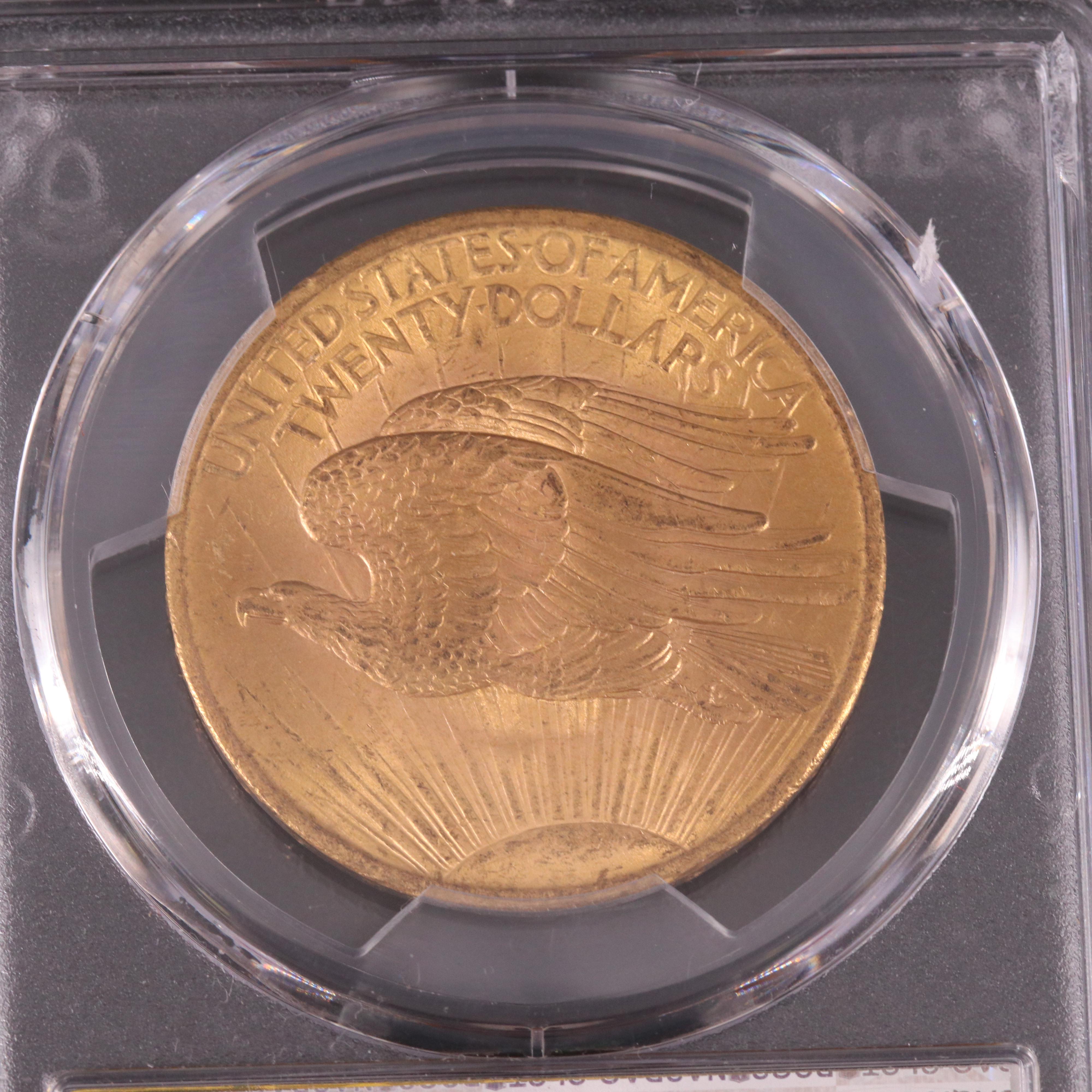 PCGS Graded MS64 1908 "No Motto" Saint Gaudens $20 Gold Coin