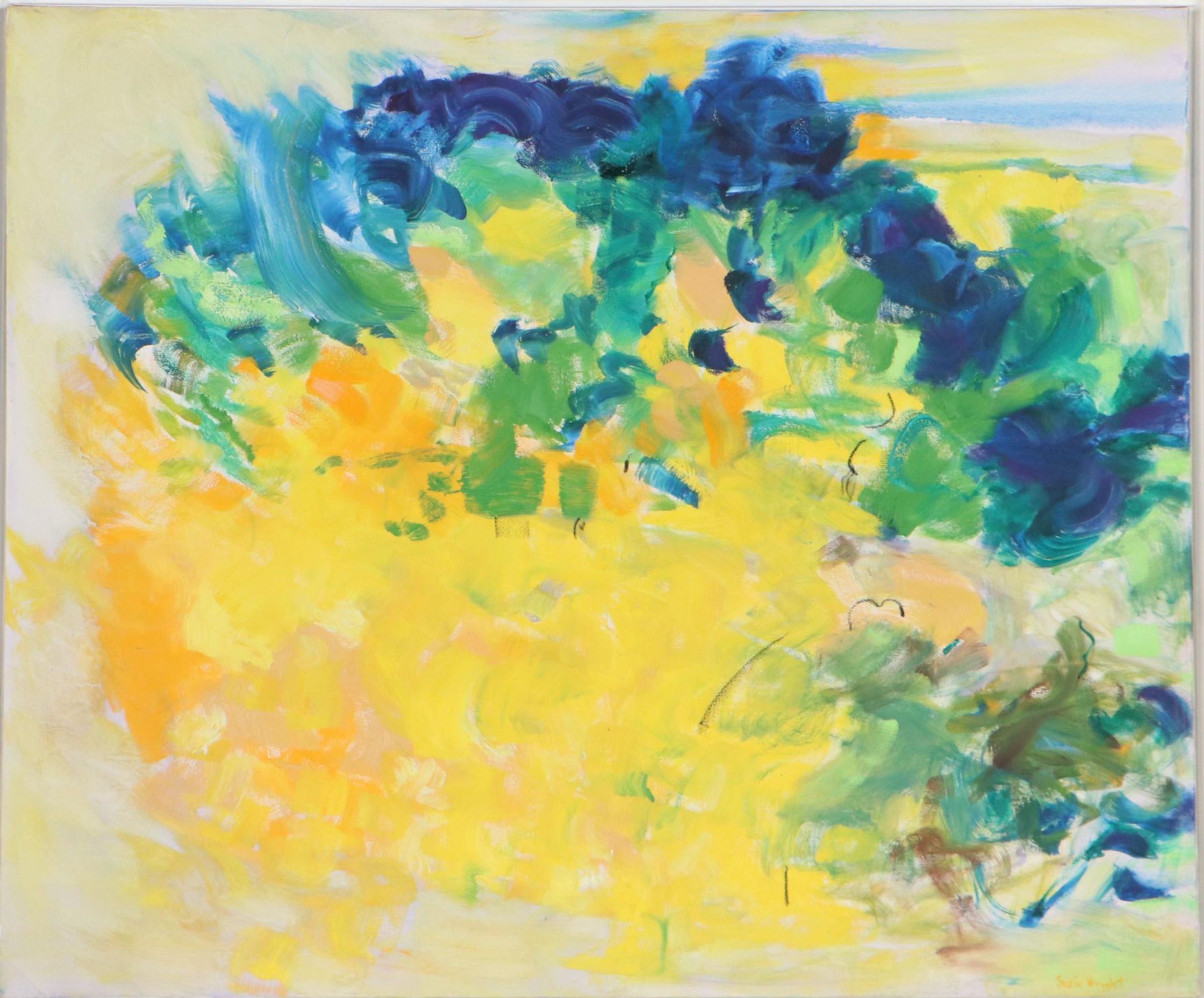 Suzie Wright Abstract Oil Painting "Aerial View"