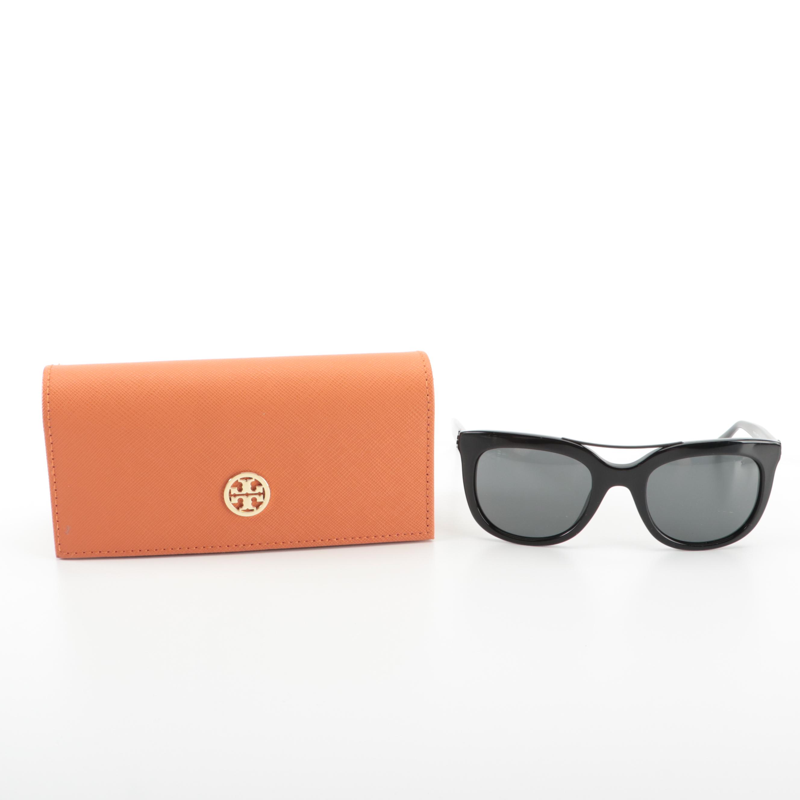Tory Burch TY7105 Black Square Sunglasses with Case