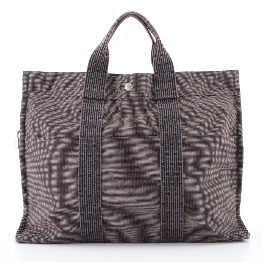 Hermès Herline Fourre Tout MM Gray/Black Tote Bag