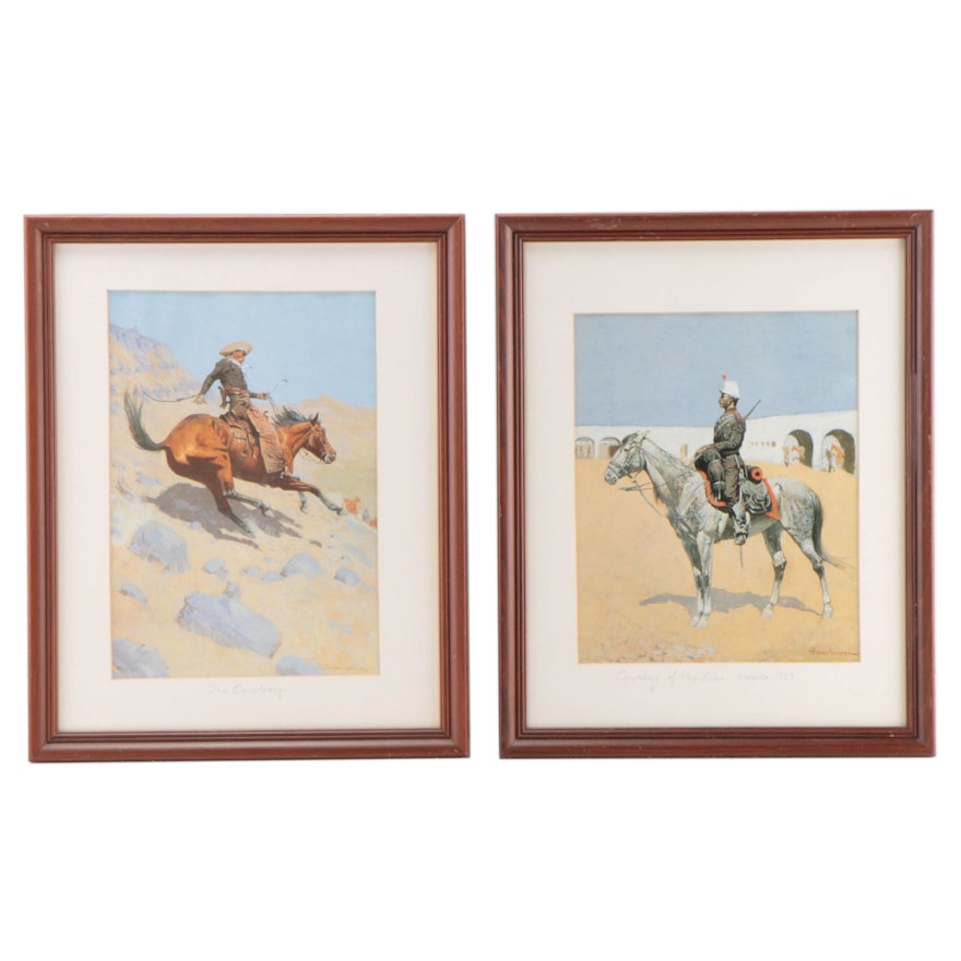 Offset Lithographs After Frederic Remington "The Cowboy" and More