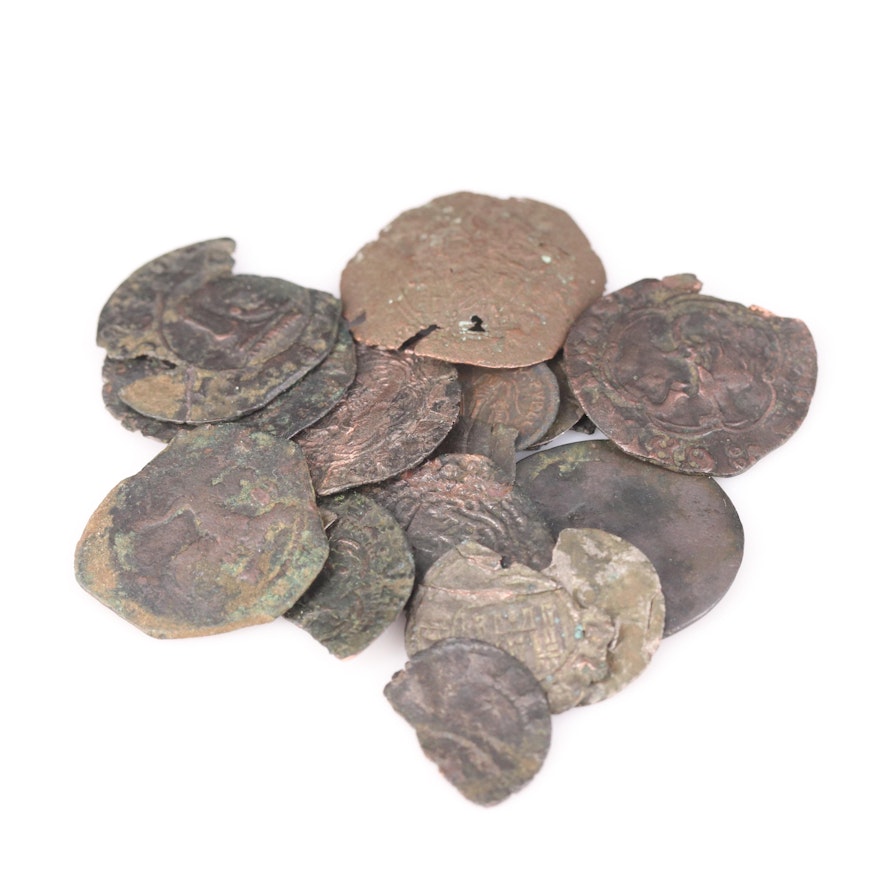 Group of Fifteen Medeival Bronze Coins