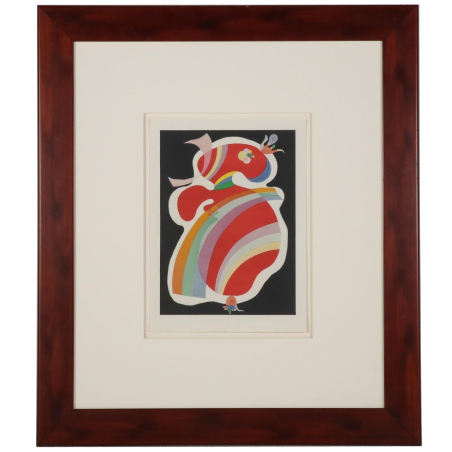 Color Lithograph After Wassily Kandinsky "La forme rouge," Mid-Late 20th Century