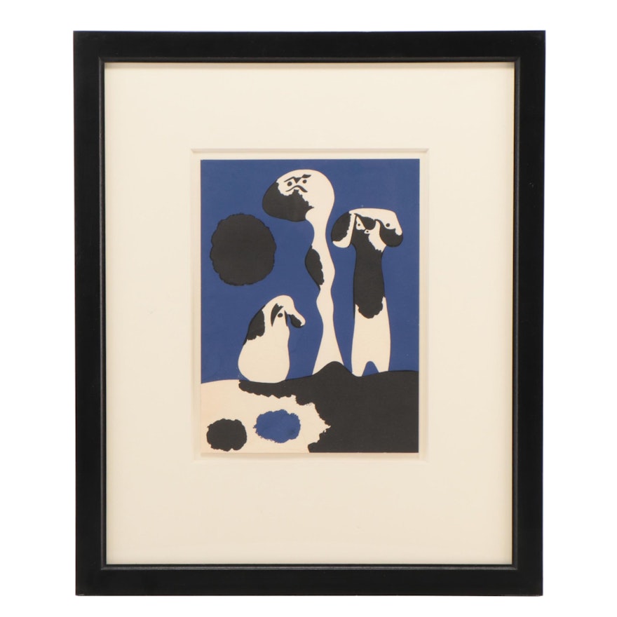 Joan Miró Abstract Color Lithograph From "Peintures Sauvages"