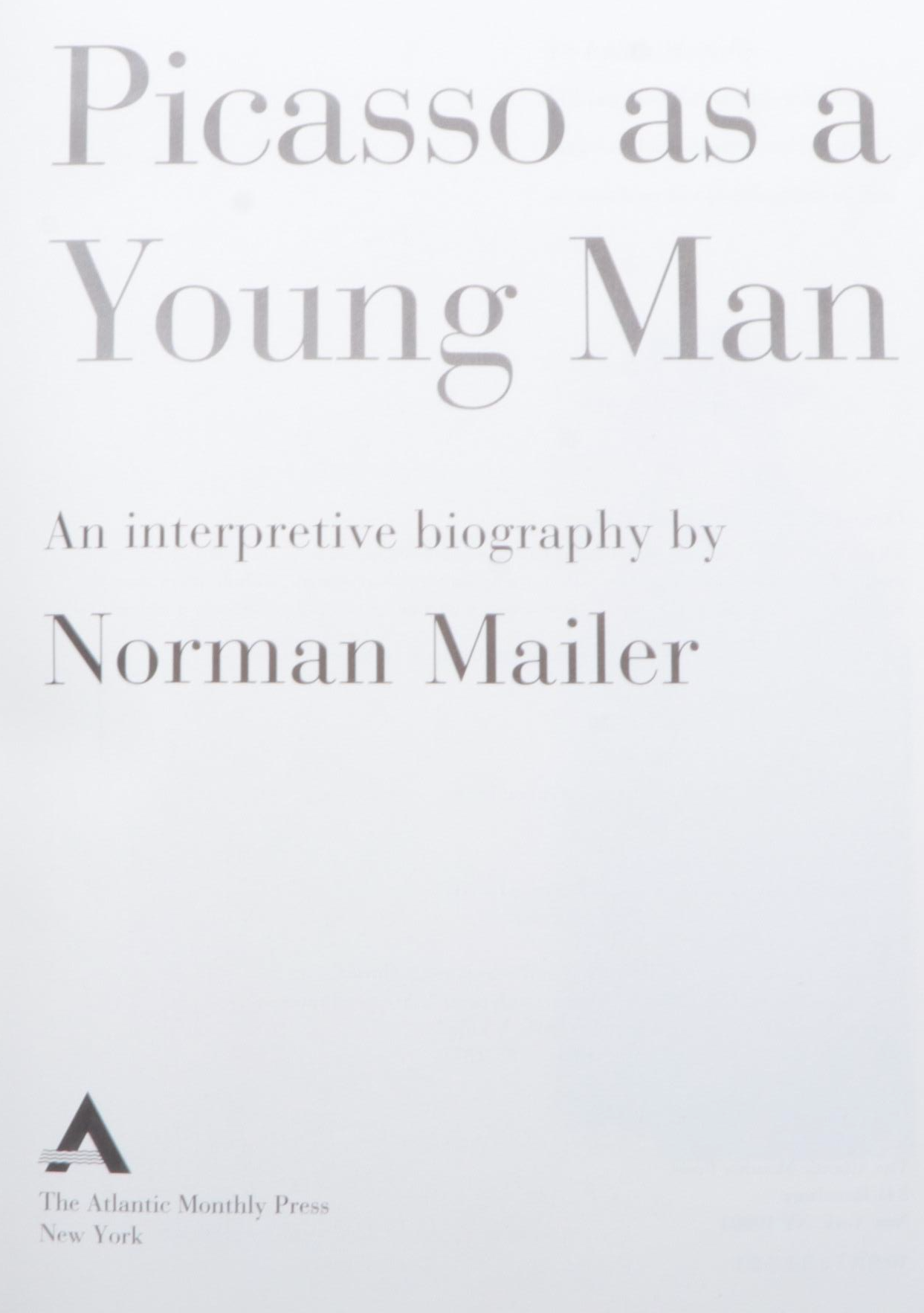 First Edition "Portrait of Picasso as a Young Man" by Norman Mailer, 1995