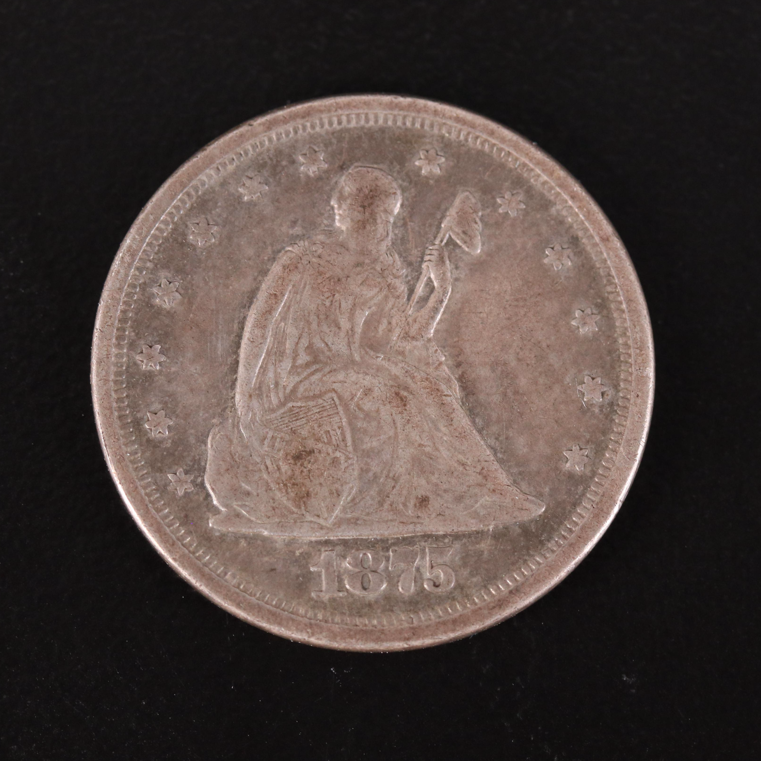 1875-S Seated Liberty Twenty Cent Silver Coin