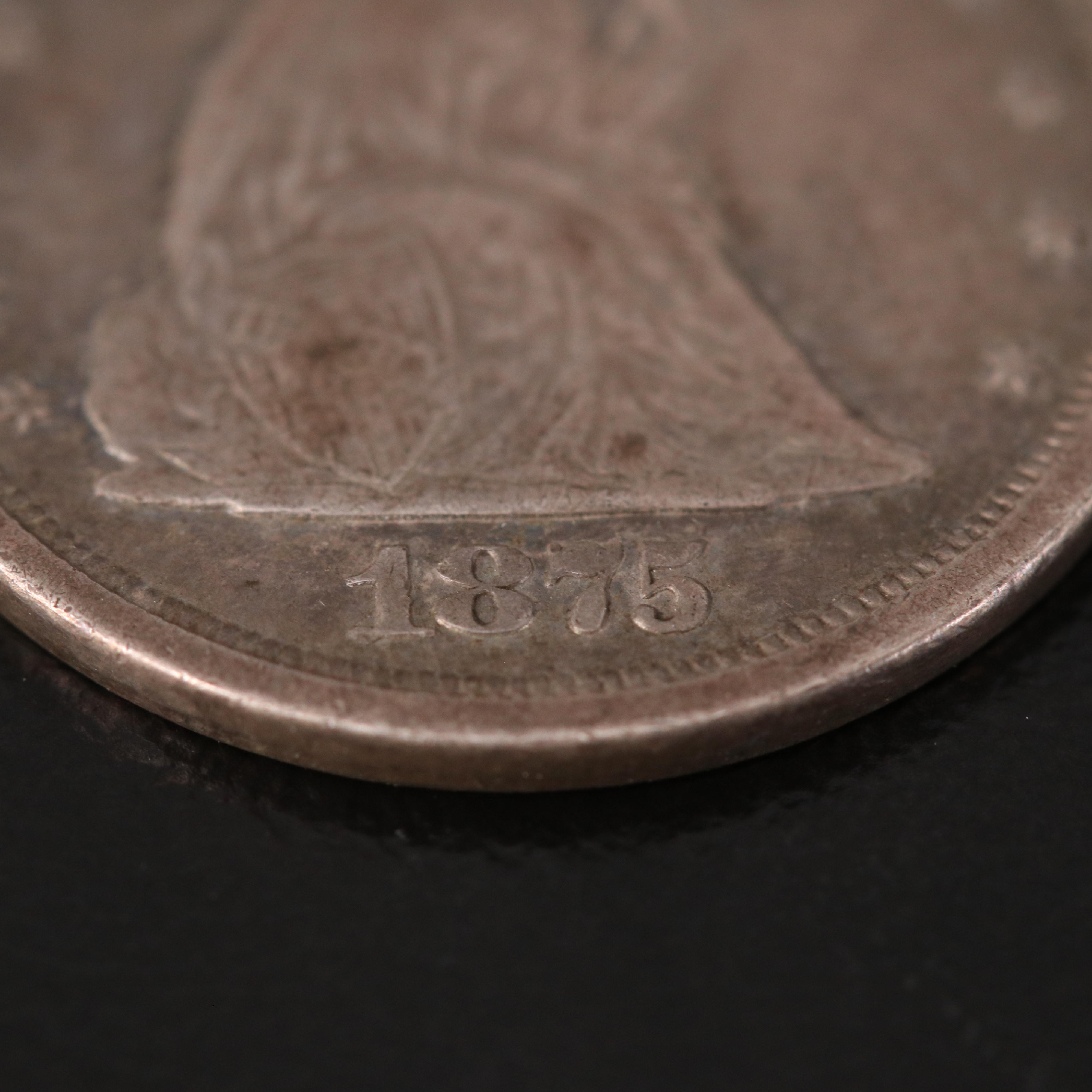 1875-S Seated Liberty Twenty Cent Silver Coin