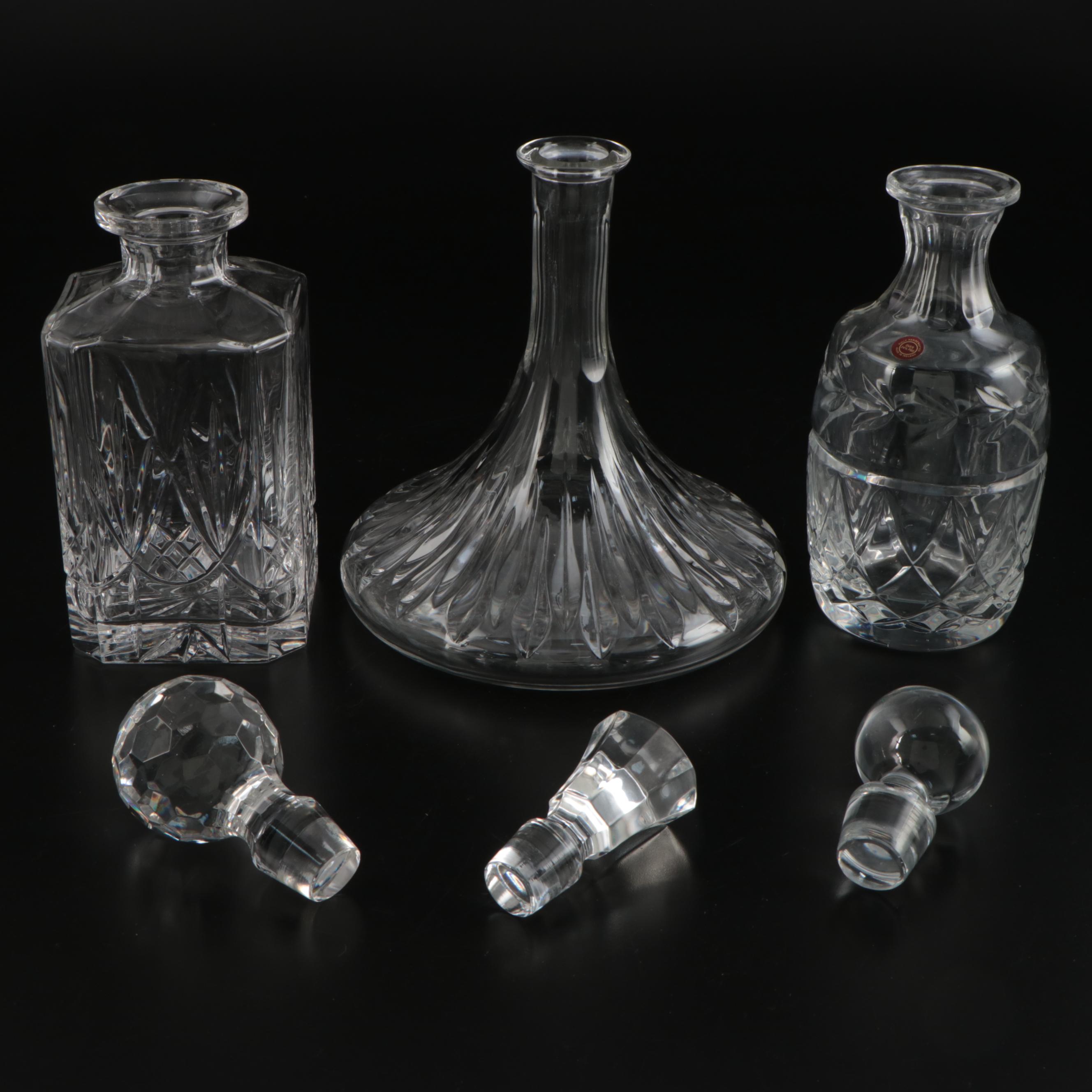 Samobor "Illusions" Crystal Decanter with Other Crystal Decanters
