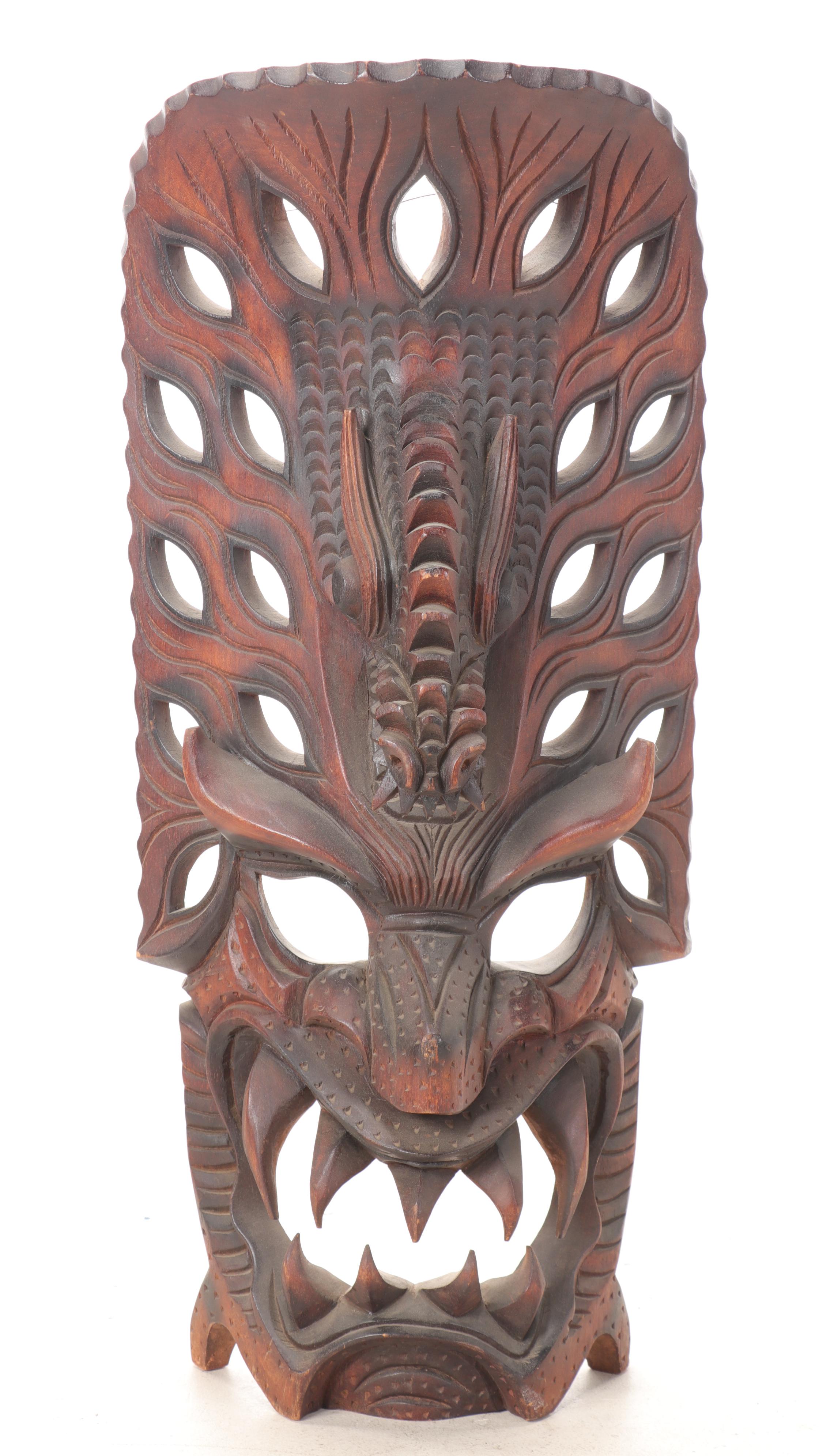 Filipino Igorot Hand-Carved Wood Dragon Masks