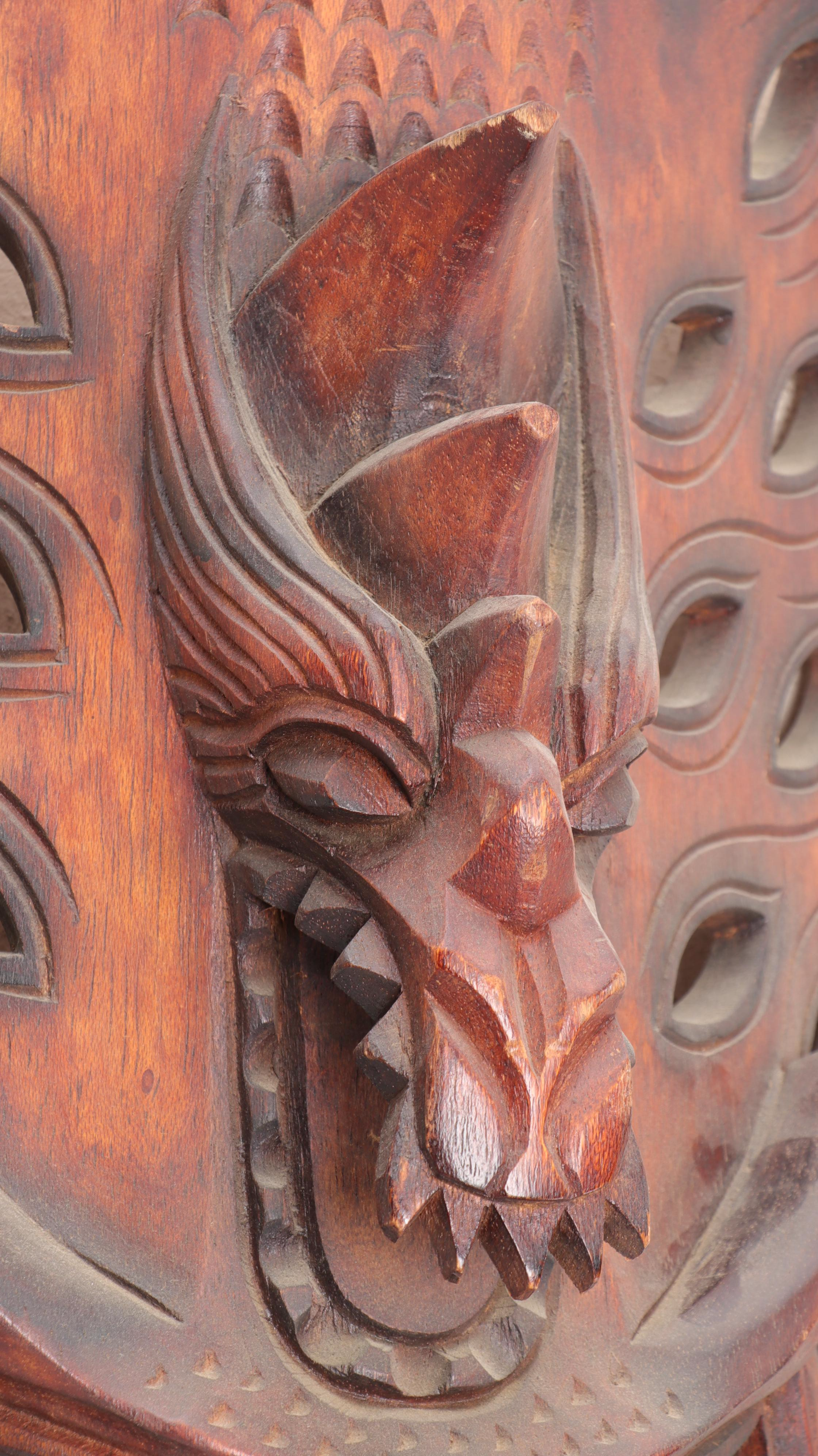 Filipino Igorot Hand-Carved Wood Dragon Masks