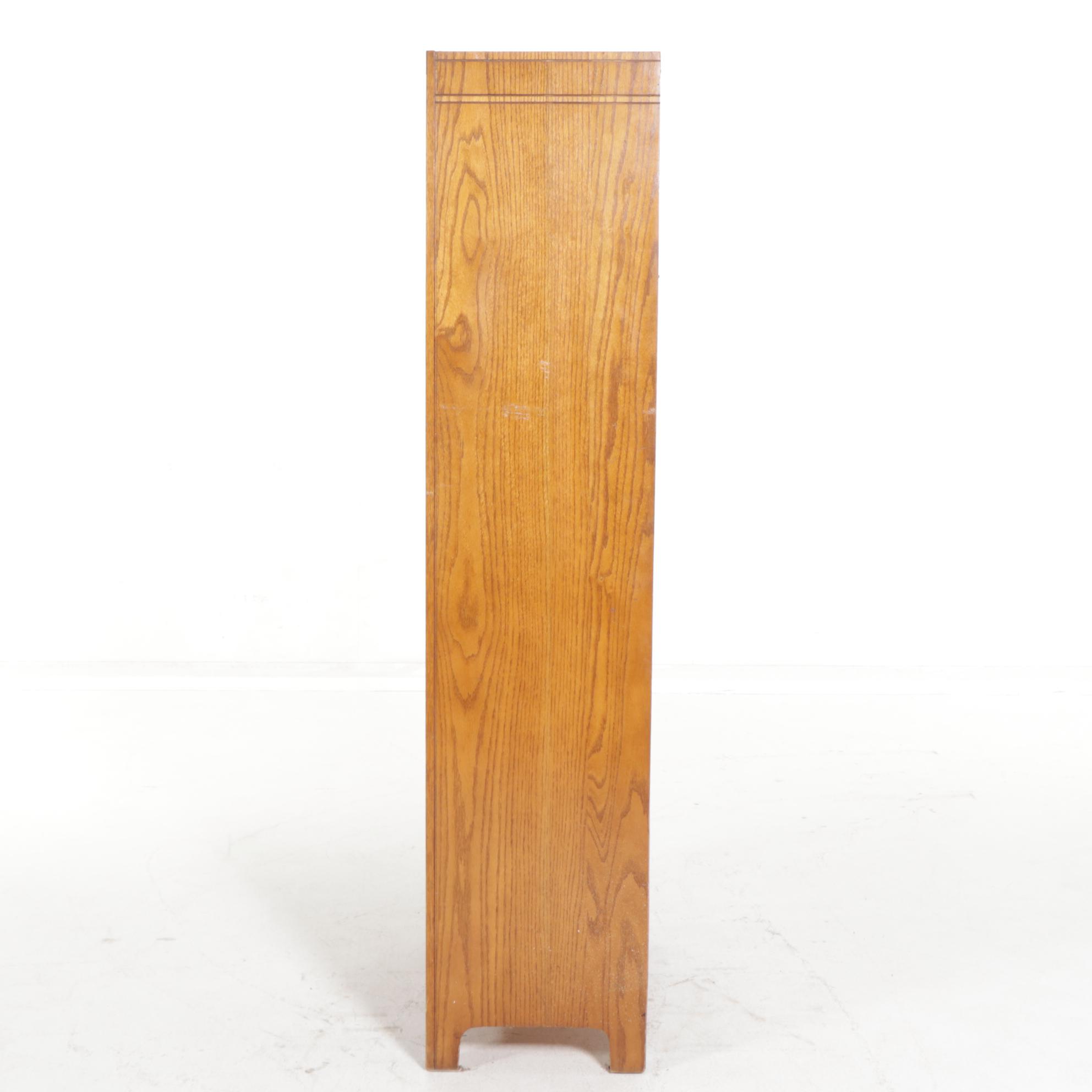 Bath Cabinet Makers Oak-Veneered Mirrored Wardrobe, Mid-20th Century