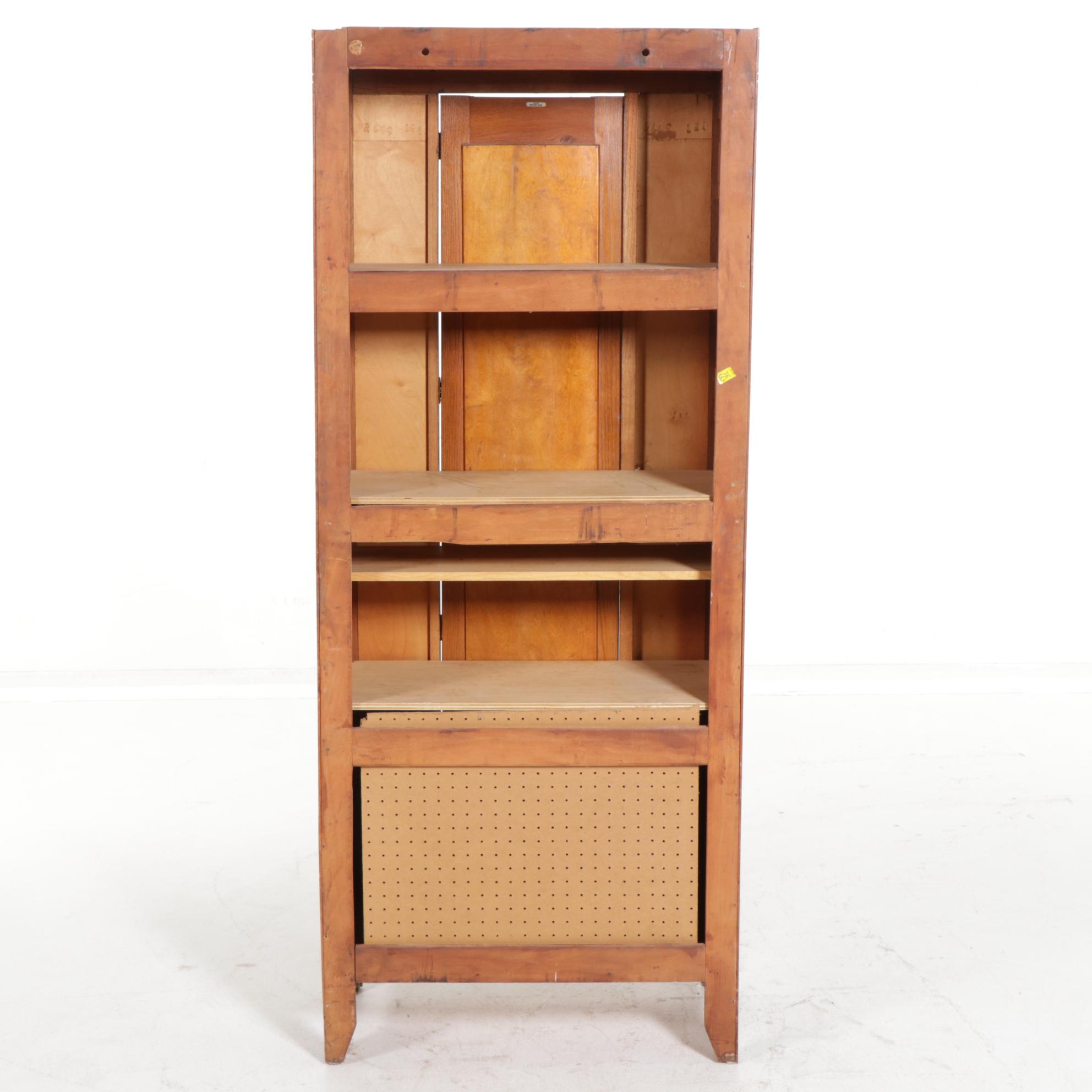 Bath Cabinet Makers Oak-Veneered Mirrored Wardrobe, Mid-20th Century