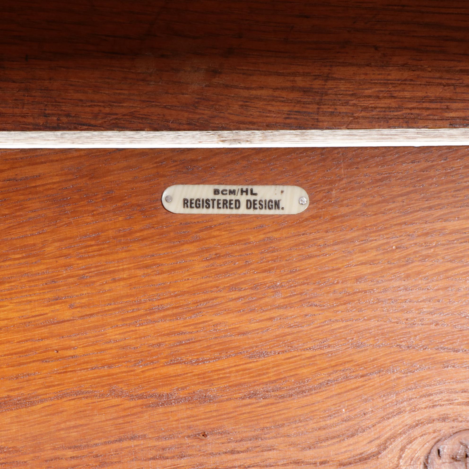 Bath Cabinet Makers Oak-Veneered Mirrored Wardrobe, Mid-20th Century