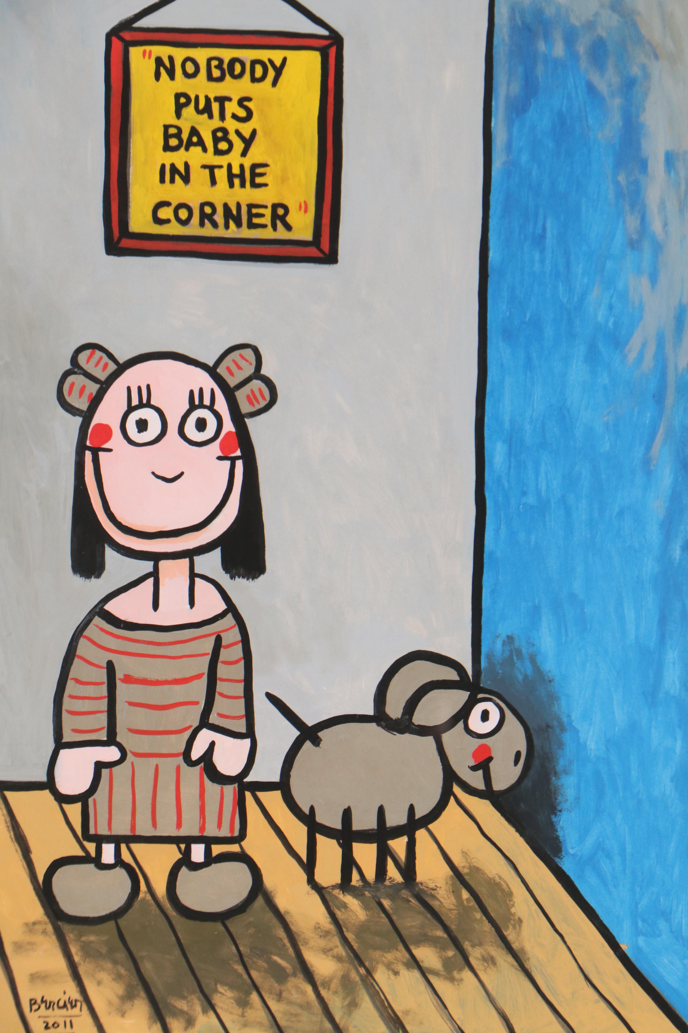 Mark Bercier Gouache Painting "Nobody Puts Baby in the Corner," 2011