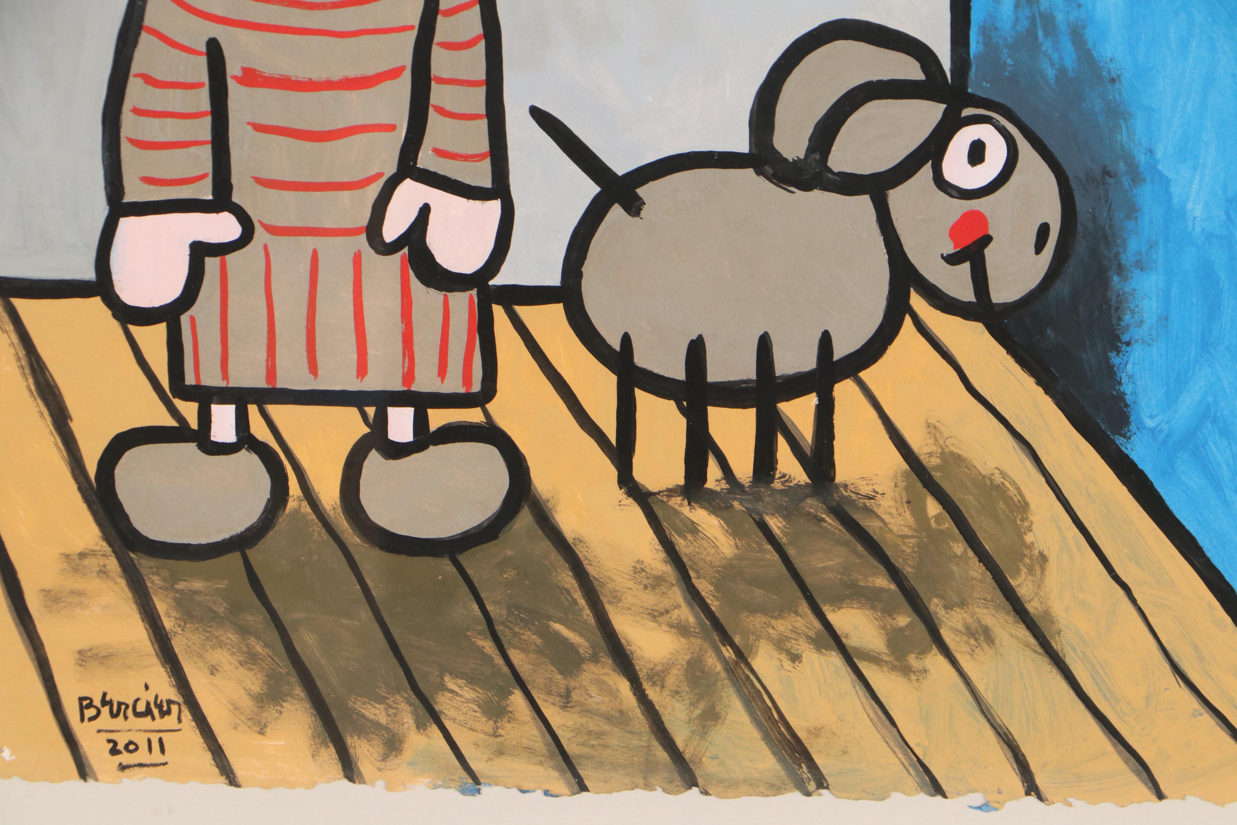 Mark Bercier Gouache Painting "Nobody Puts Baby in the Corner," 2011