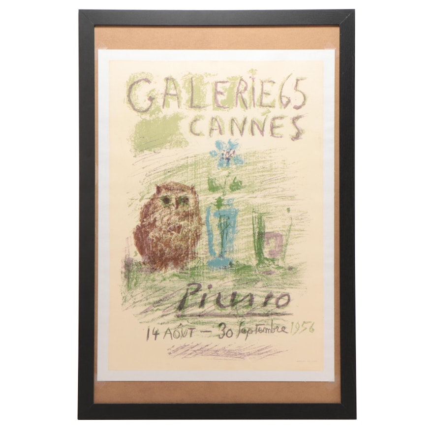 Pablo Picasso Lithograph Exhibition Poster for Galerie 65, Cannes, 1956