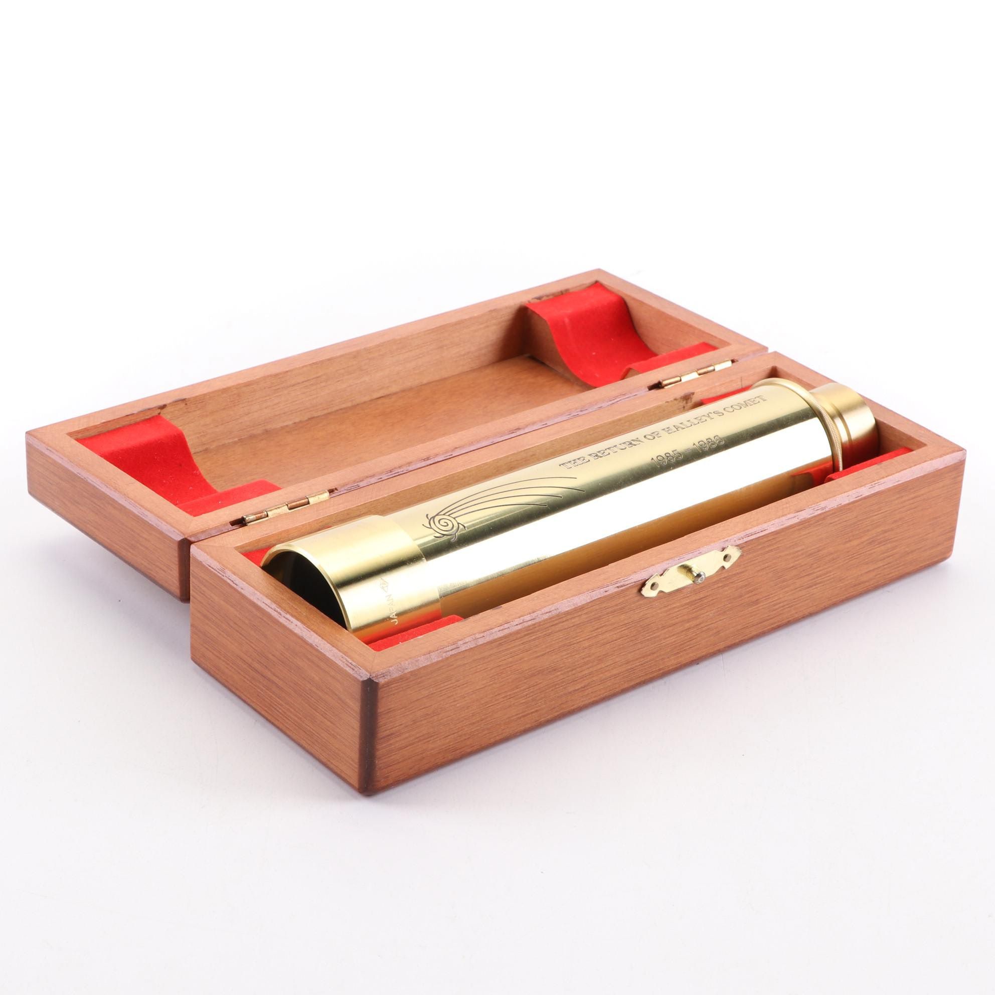 Commemorative "Return of Halley's Comet" Brass Telescope, 1985-1986