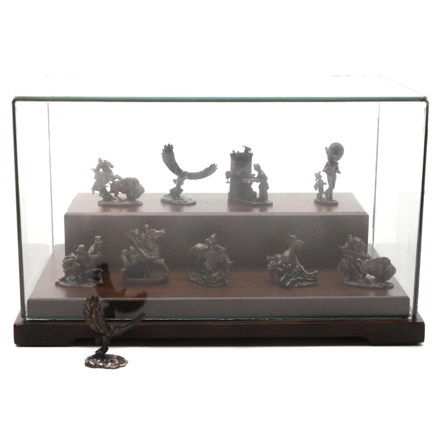 Robert Olszewski for Goebel Americana Collection Bronze Miniatures with Display