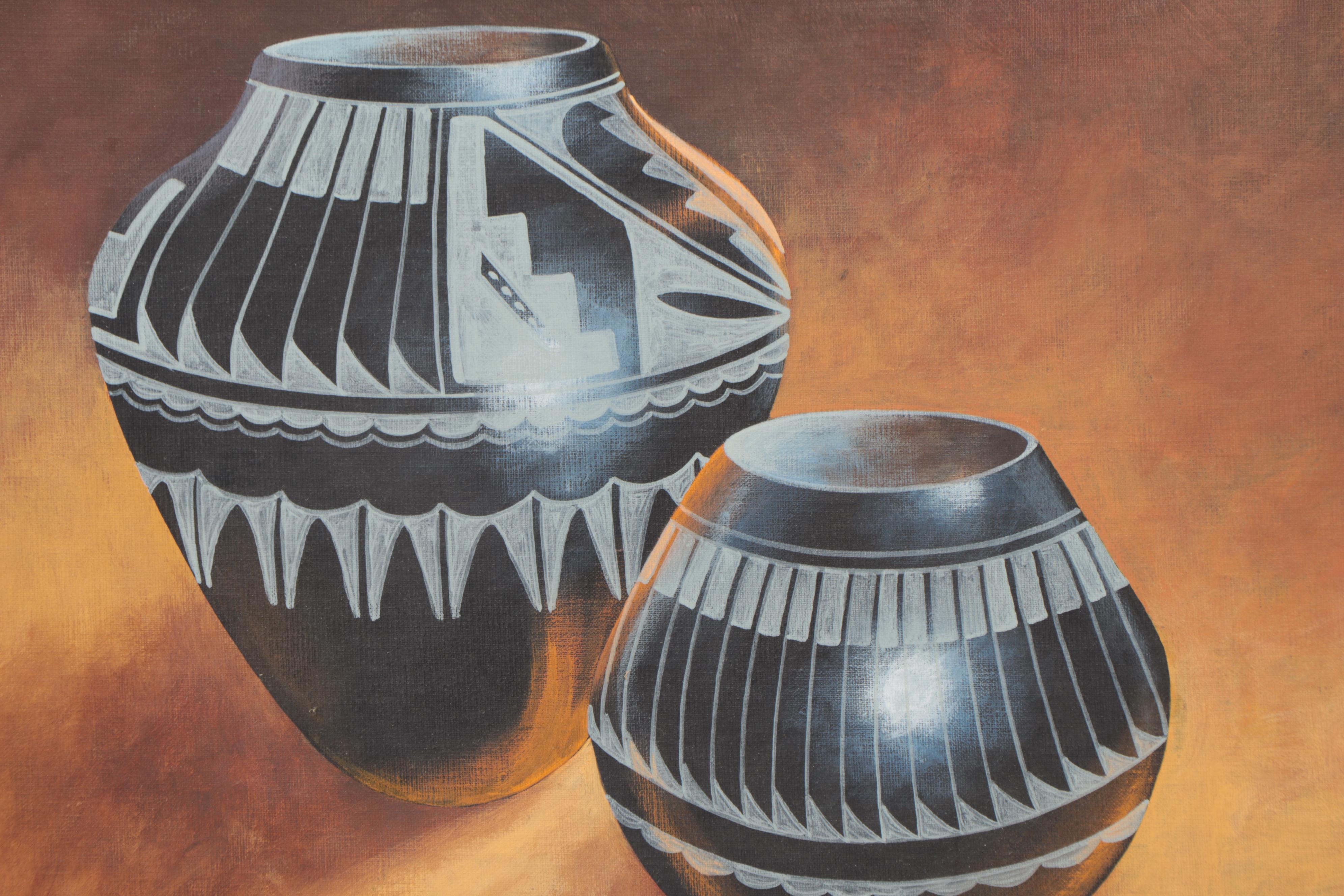 Casey Tsosie Southwestern Still Life Acrylic Painting, 1981