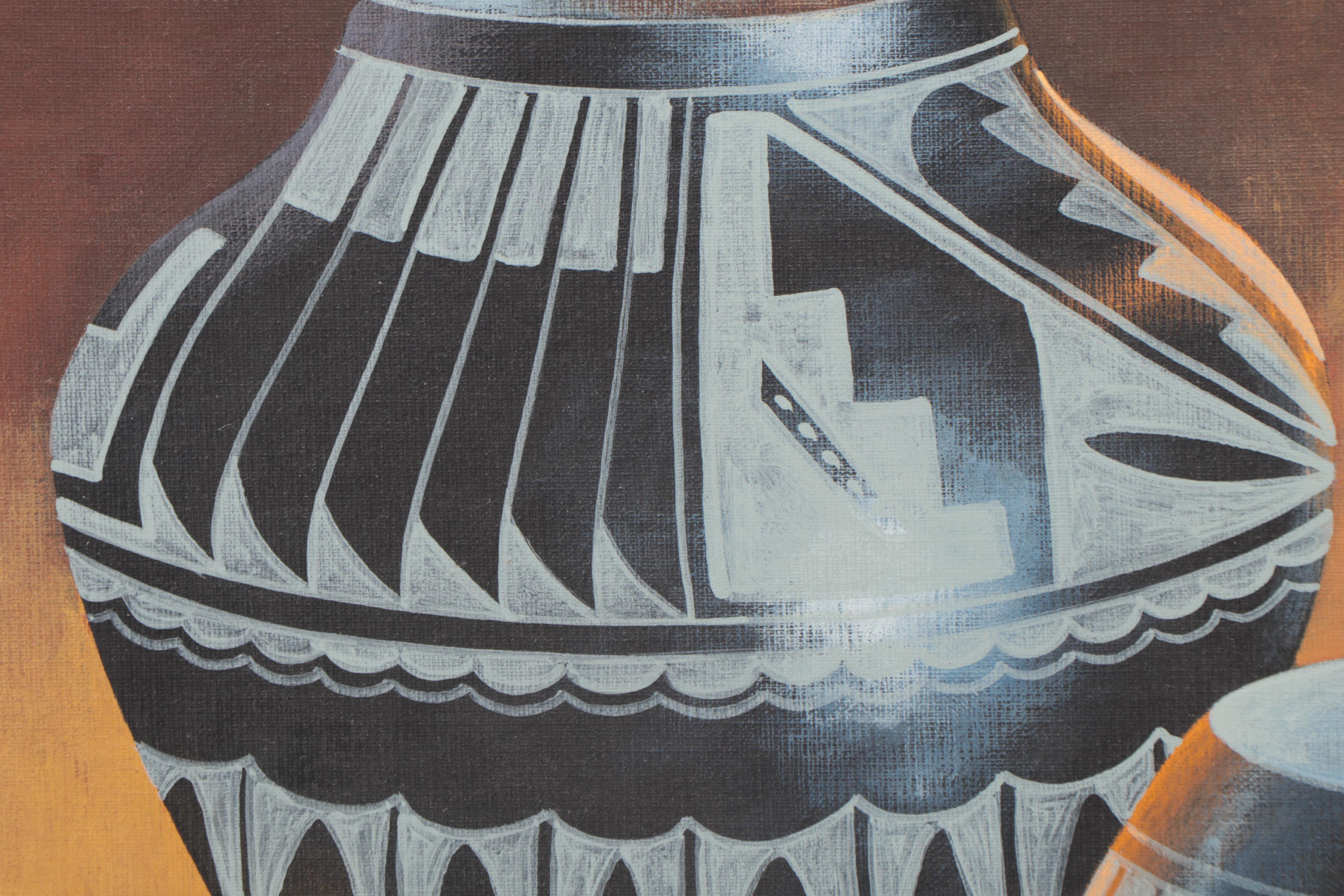 Casey Tsosie Southwestern Still Life Acrylic Painting, 1981