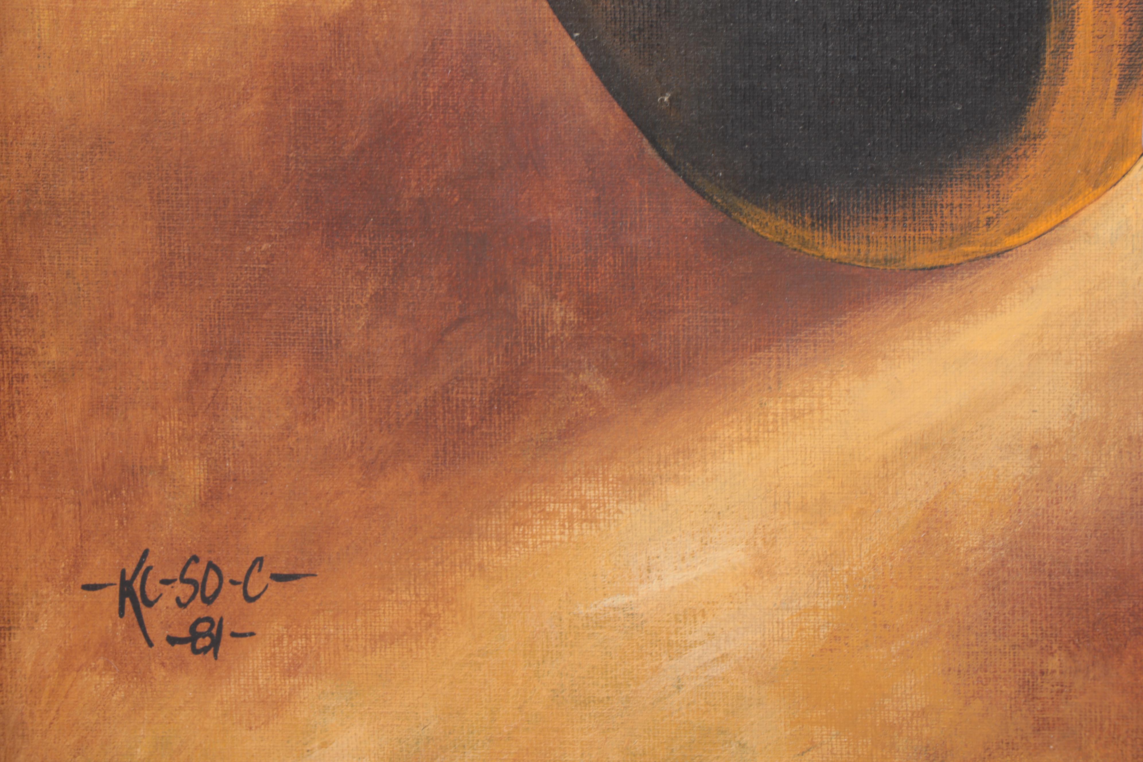 Casey Tsosie Southwestern Still Life Acrylic Painting, 1981