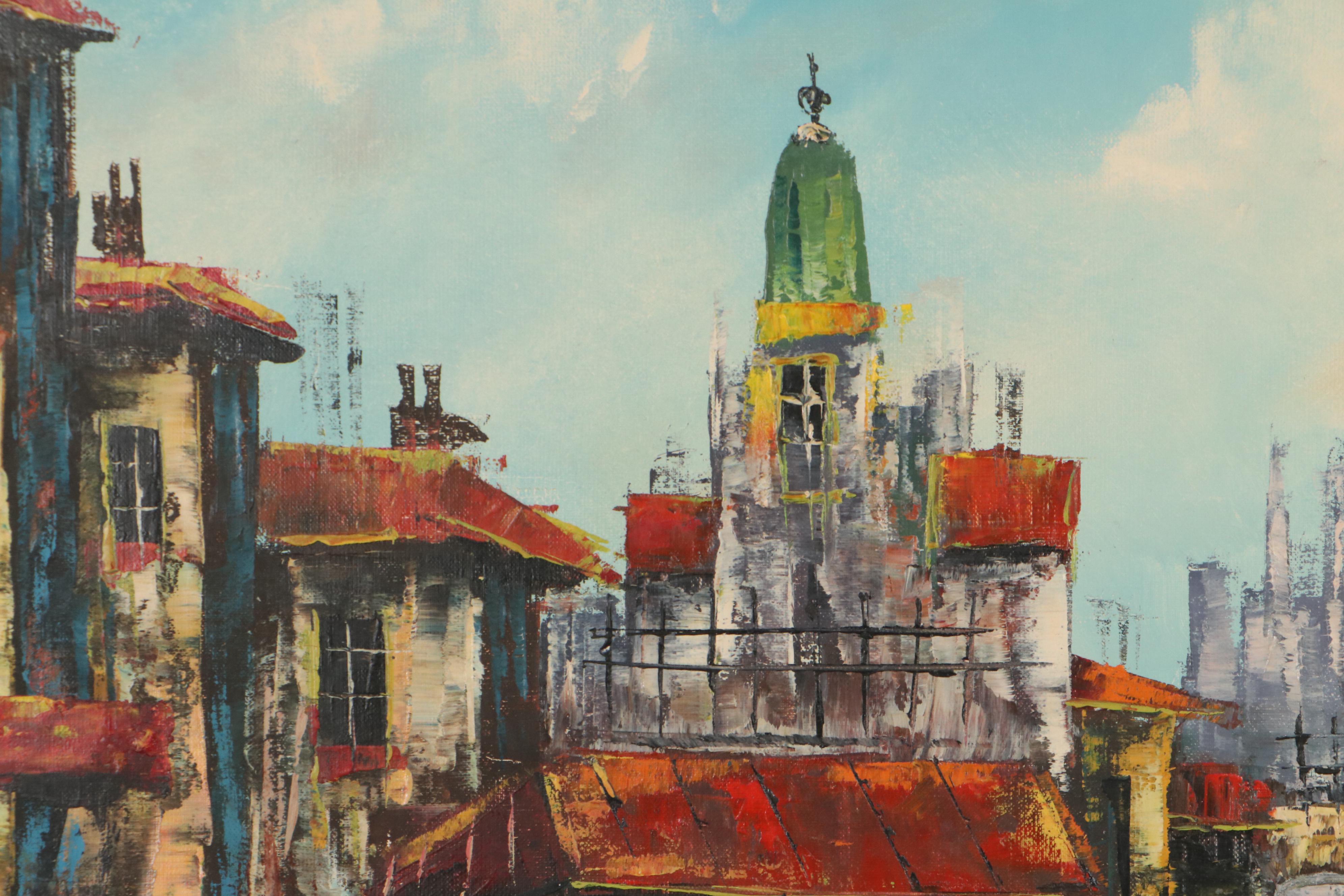 Impressionist Style Oil Painting, Late 20th Century