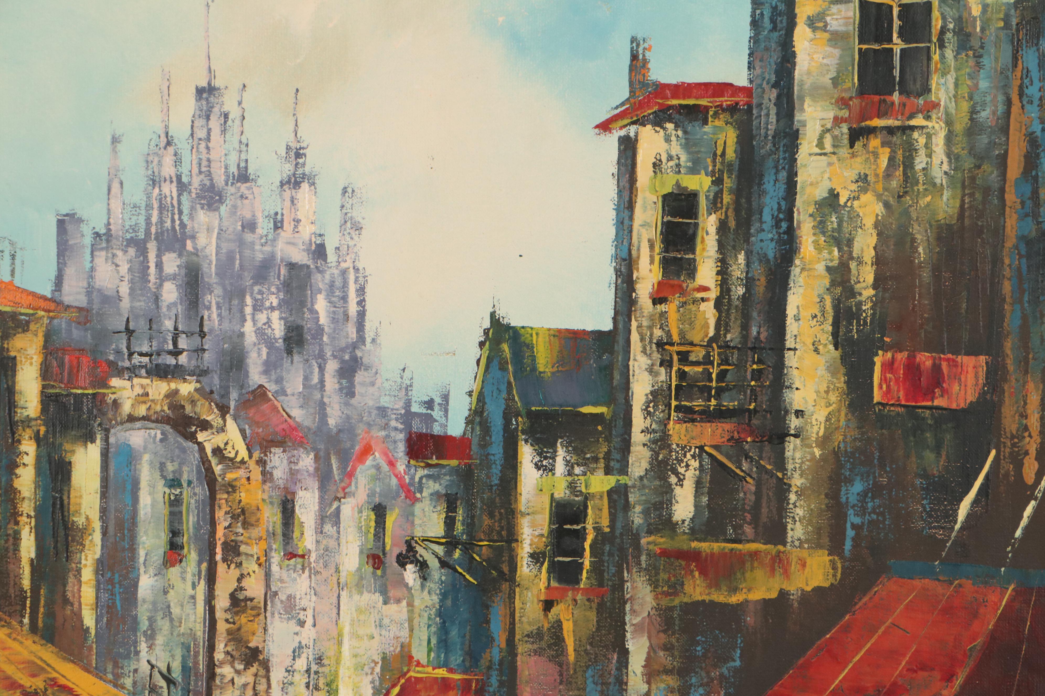 Impressionist Style Oil Painting, Late 20th Century