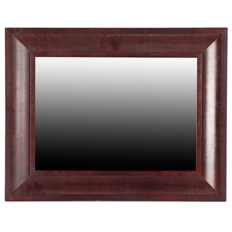 Rectangular Mahogany Wood Wall Mirror