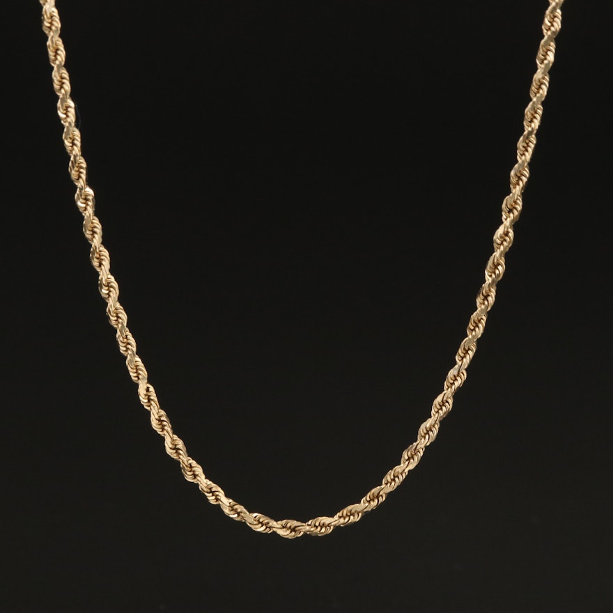 Italian 14K Rope Chain Necklace