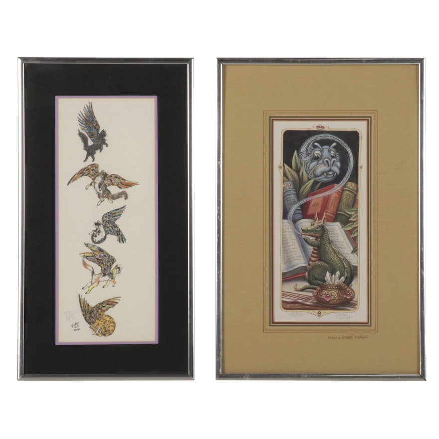 Rozalyn Levin Hand-Colored Lithograph and Randall Spangler Offset Lithograph