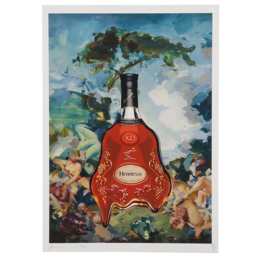 Death NYC Pop Art Graphic Print Featuring Hennessy Bottle, 2020