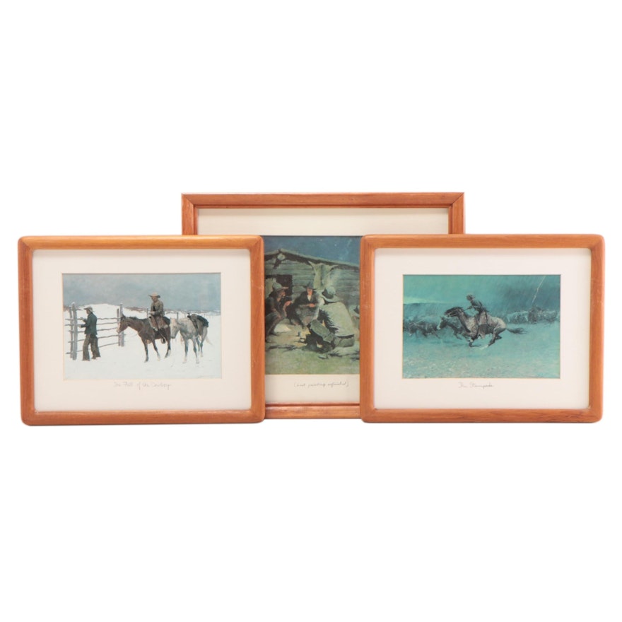 Offset Lithographs After Frederic Remington "The Stampede"