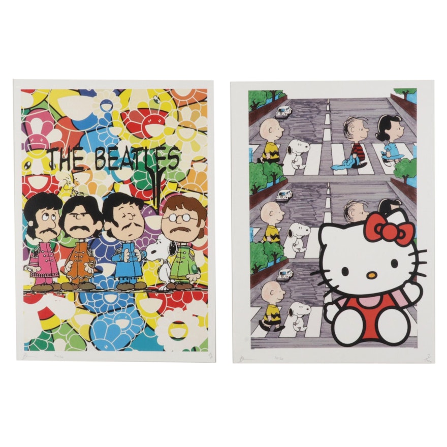 Death NYC Pop Art Graphic Prints Featuring Hello Kitty and Peanuts, 2020