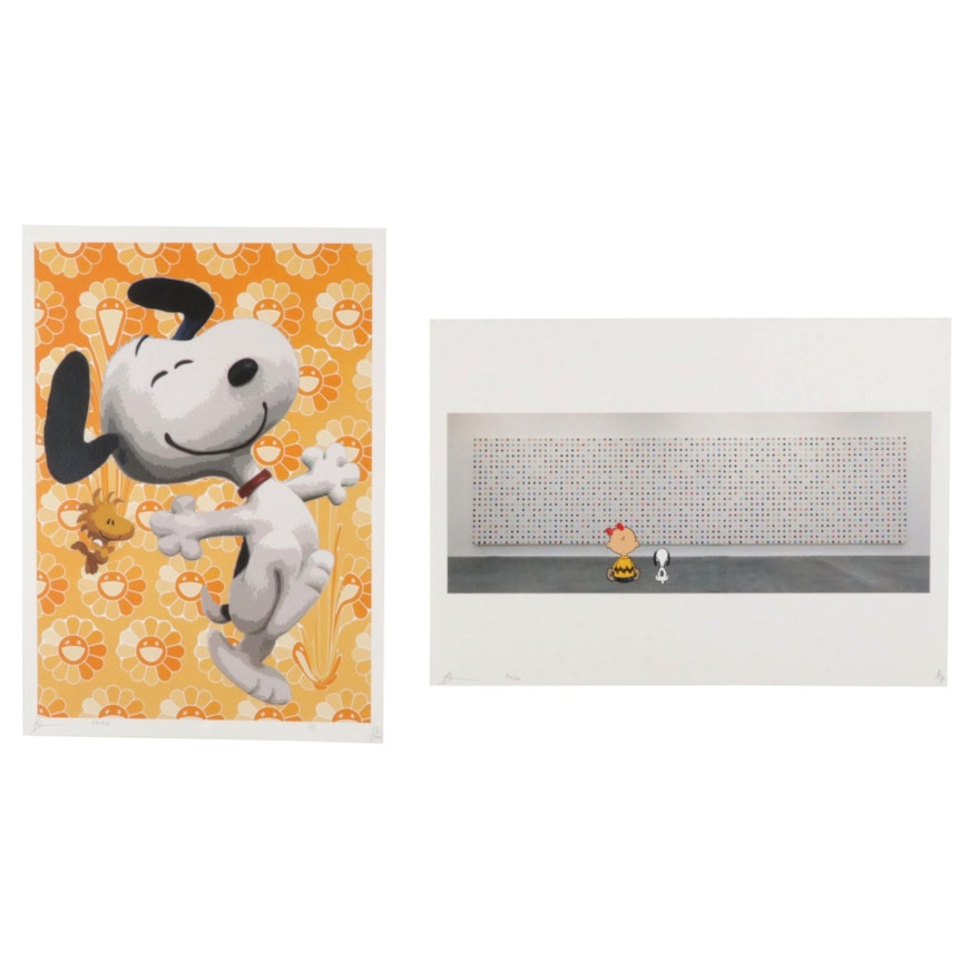 Death NYC Pop Art Graphic Prints Featuring Snoopy and Woodstock, 2020