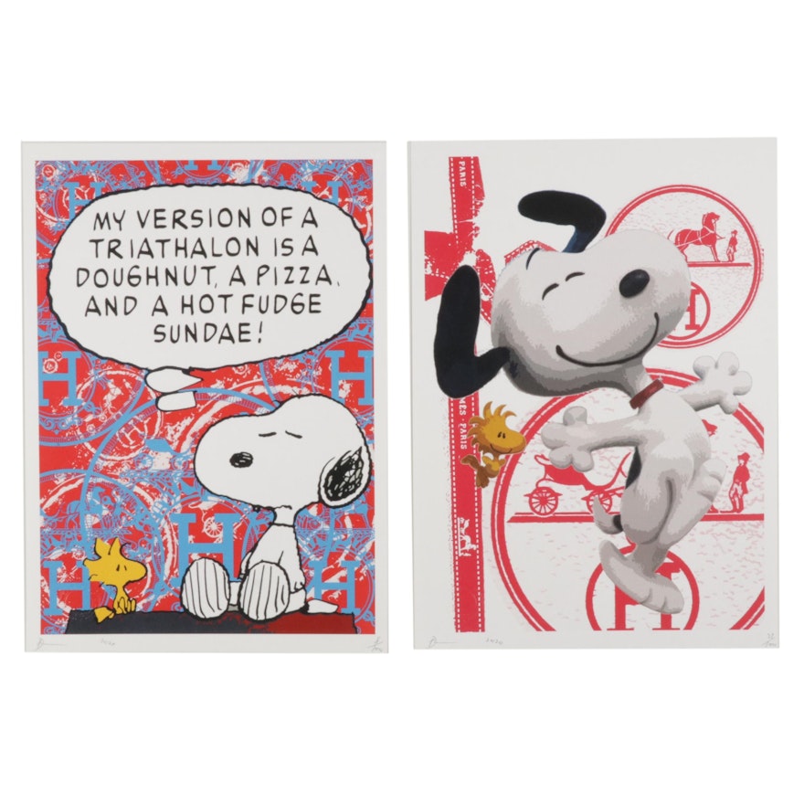 Death NYC Pop Art Graphic Prints Featuring Snoopy and Woodstock, 2020