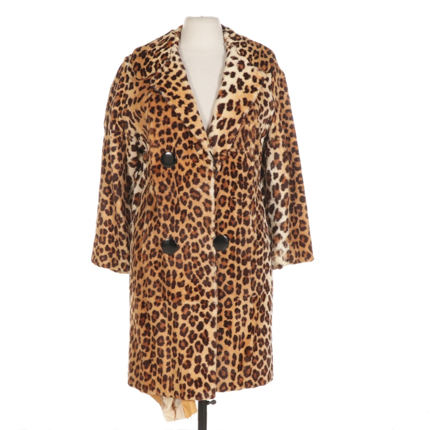 Leopard Dyed Sheared Rabbit Fur Coat by Max Azen Furs