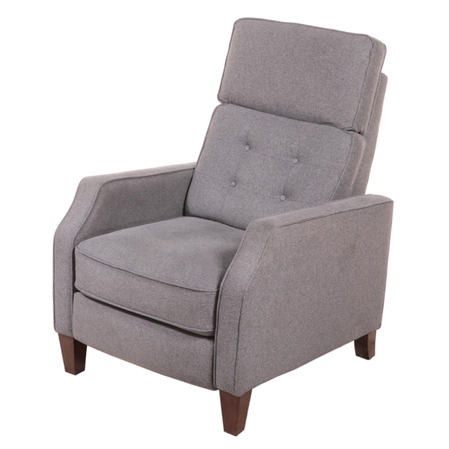 Contemporary Grey-Upholstered Recliner